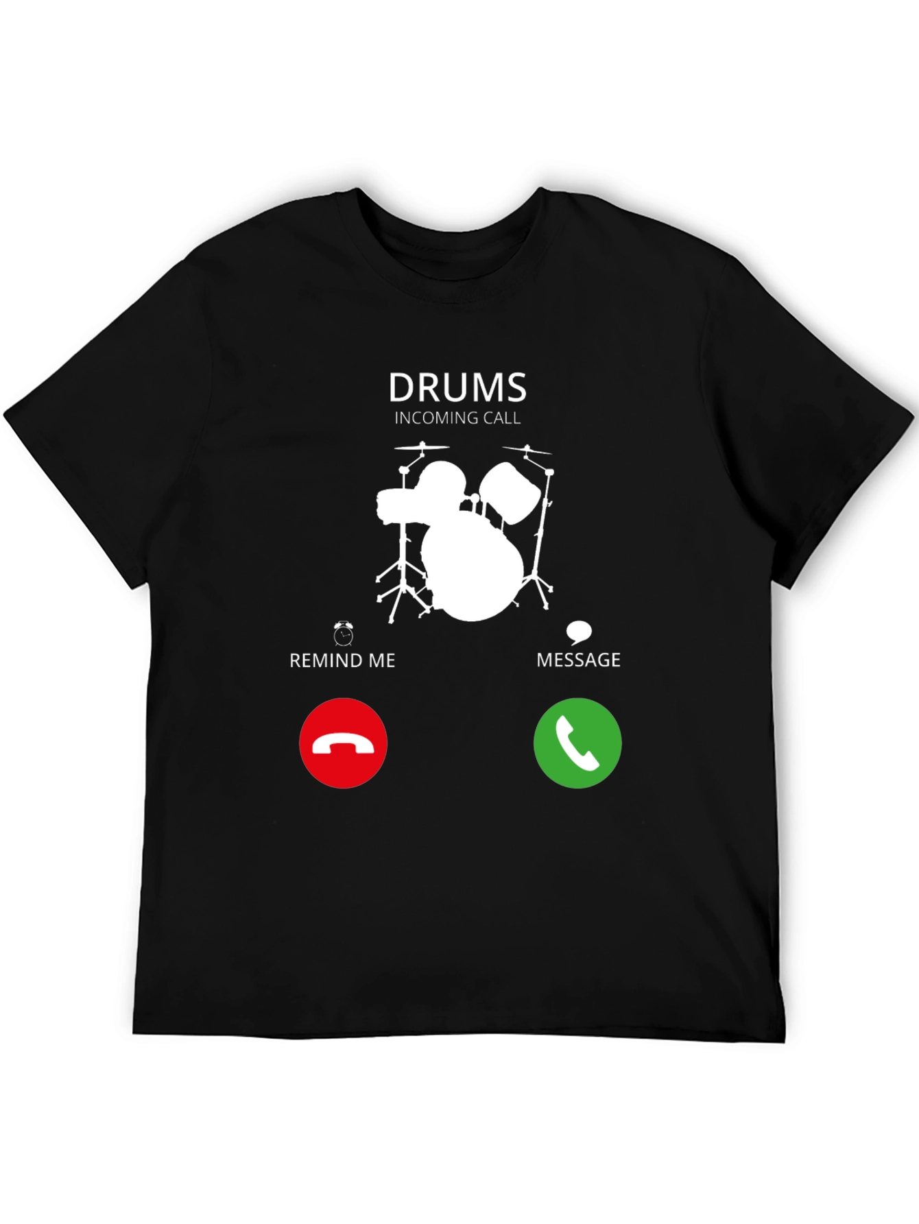 Drums Incoming Call Graphic Tee - Black