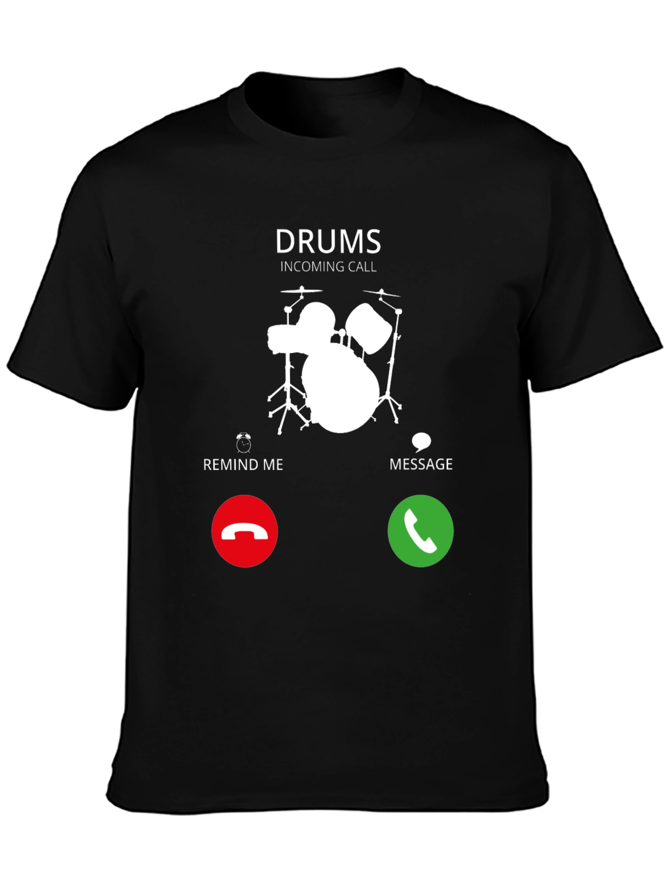 Drums Incoming Call Graphic Tee - Black