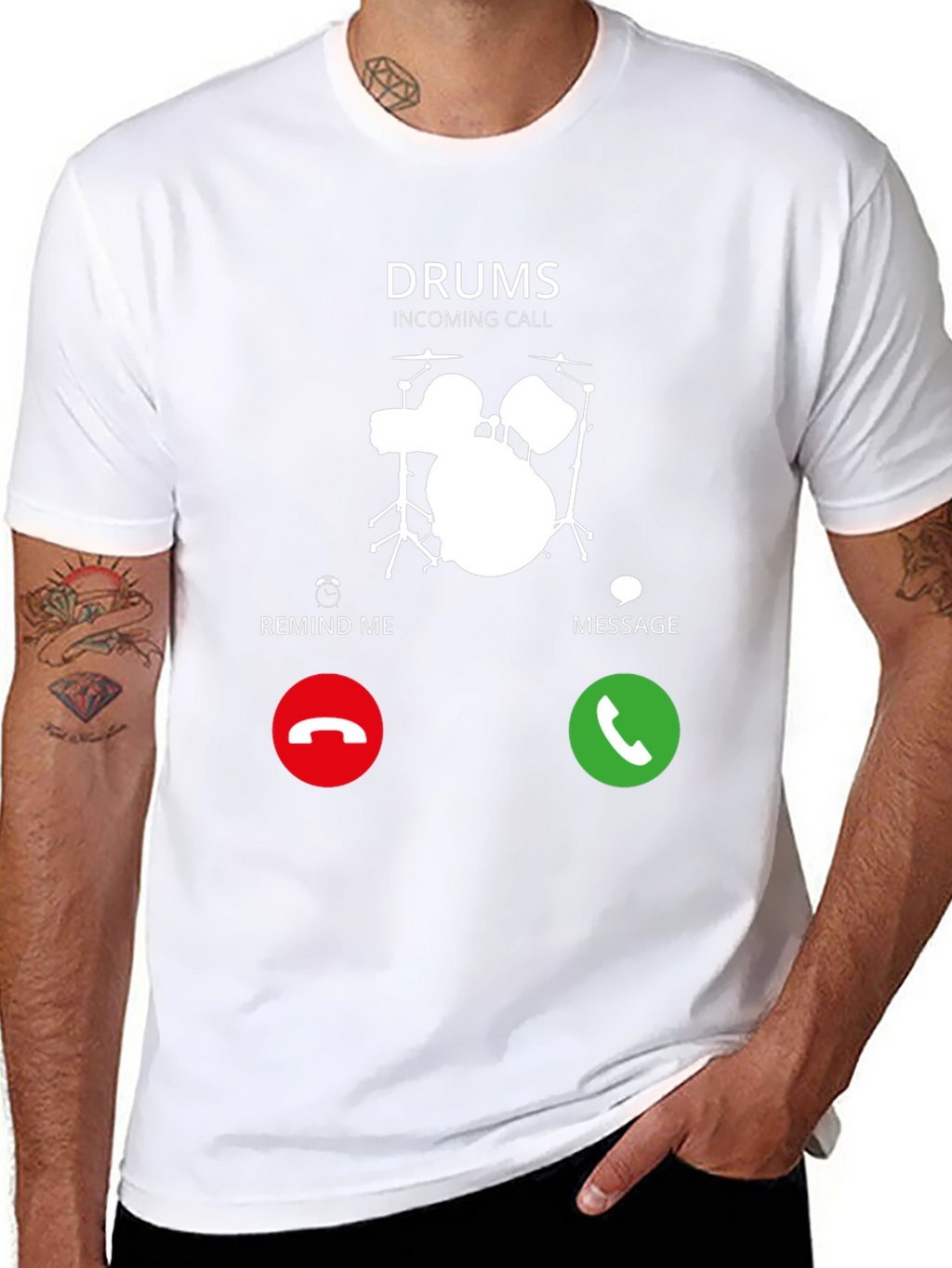Drums Incoming Call Graphic Tee - Black