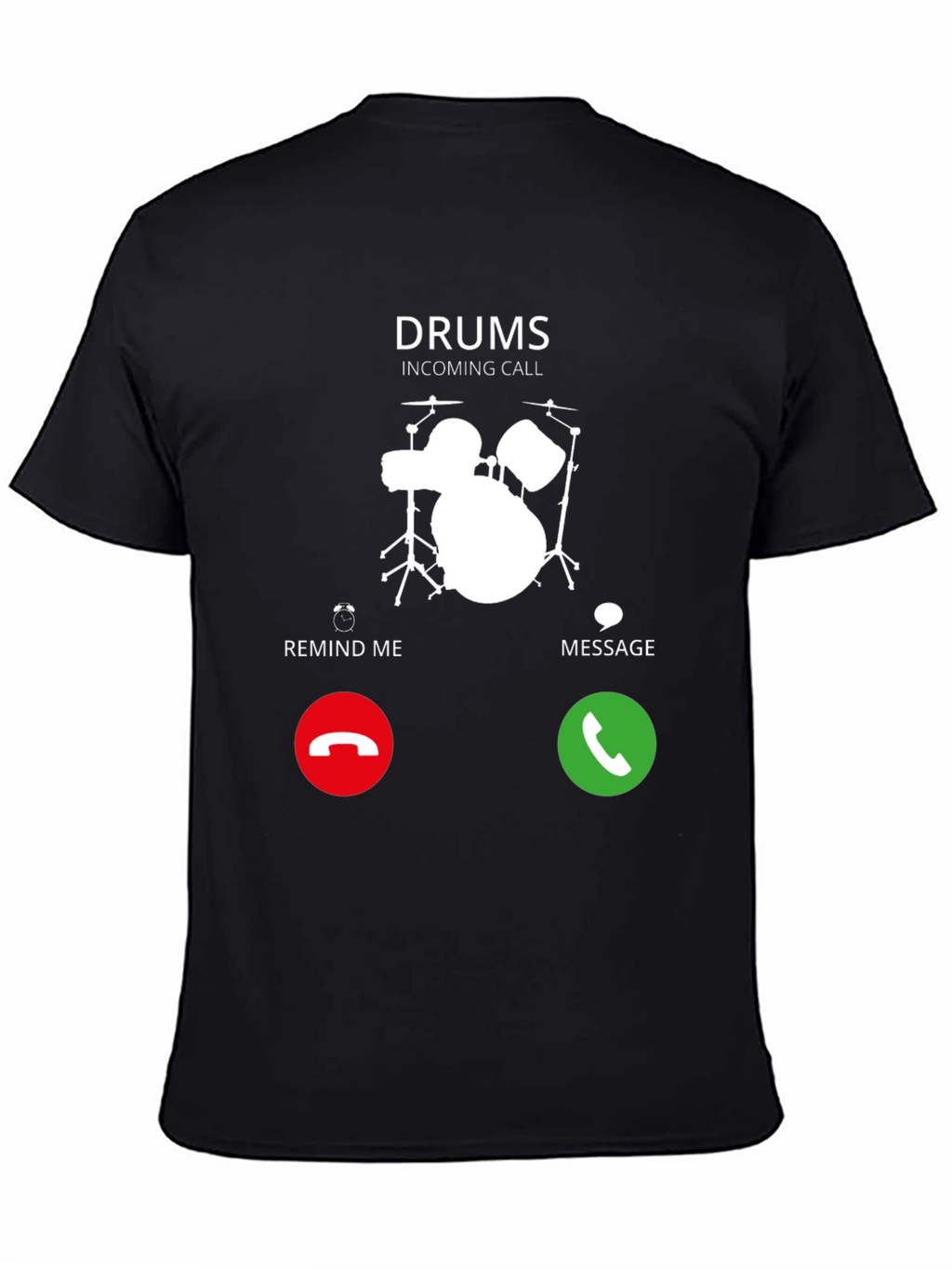 Drums Incoming Call Graphic Tee - Black