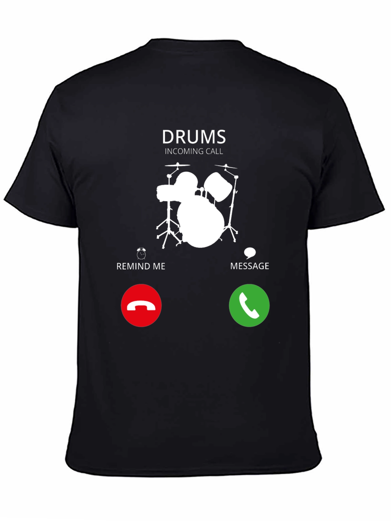 Drums Incoming Call Graphic Tee - Black