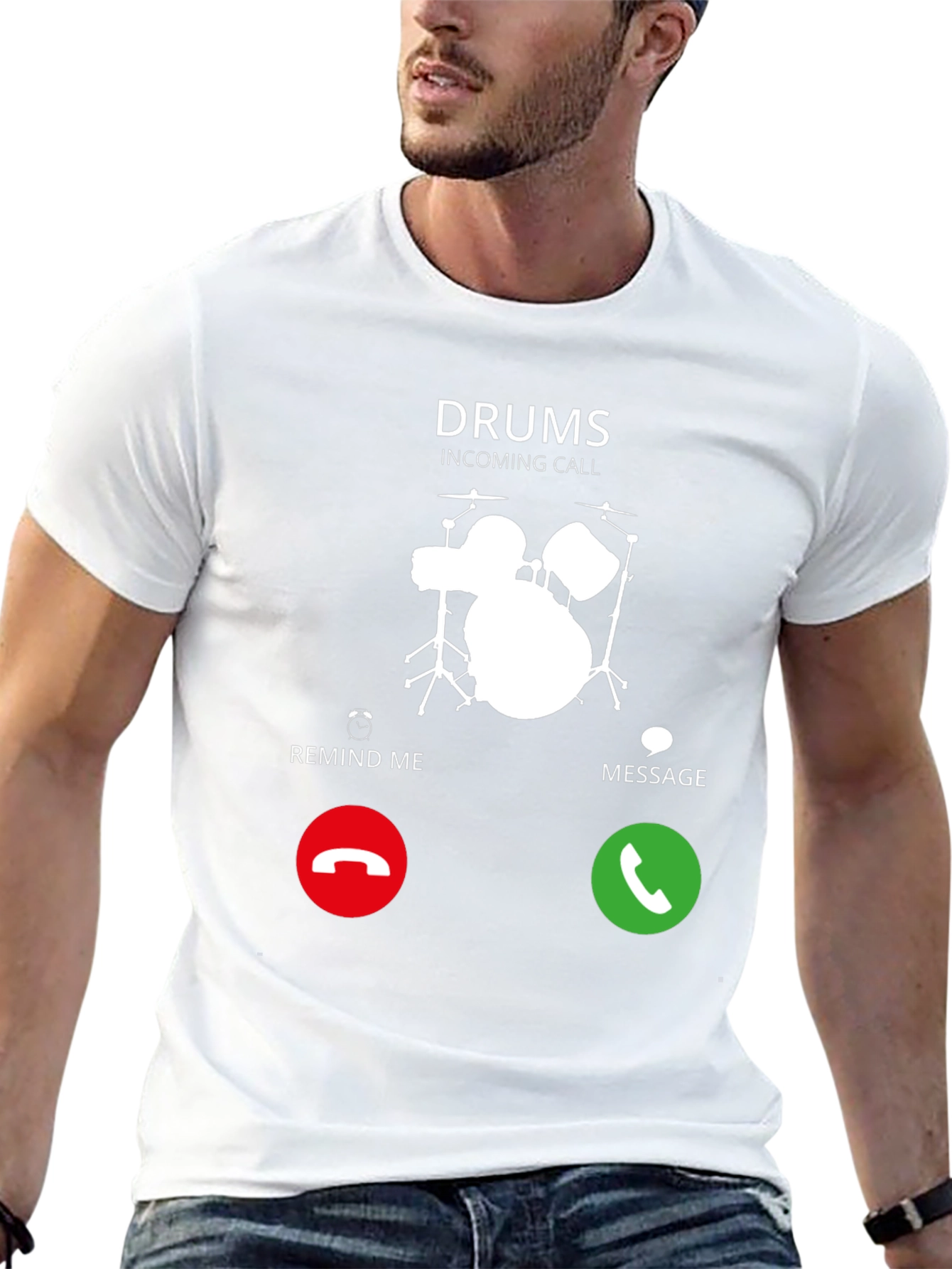 Drums Incoming Call Graphic Tee - Black