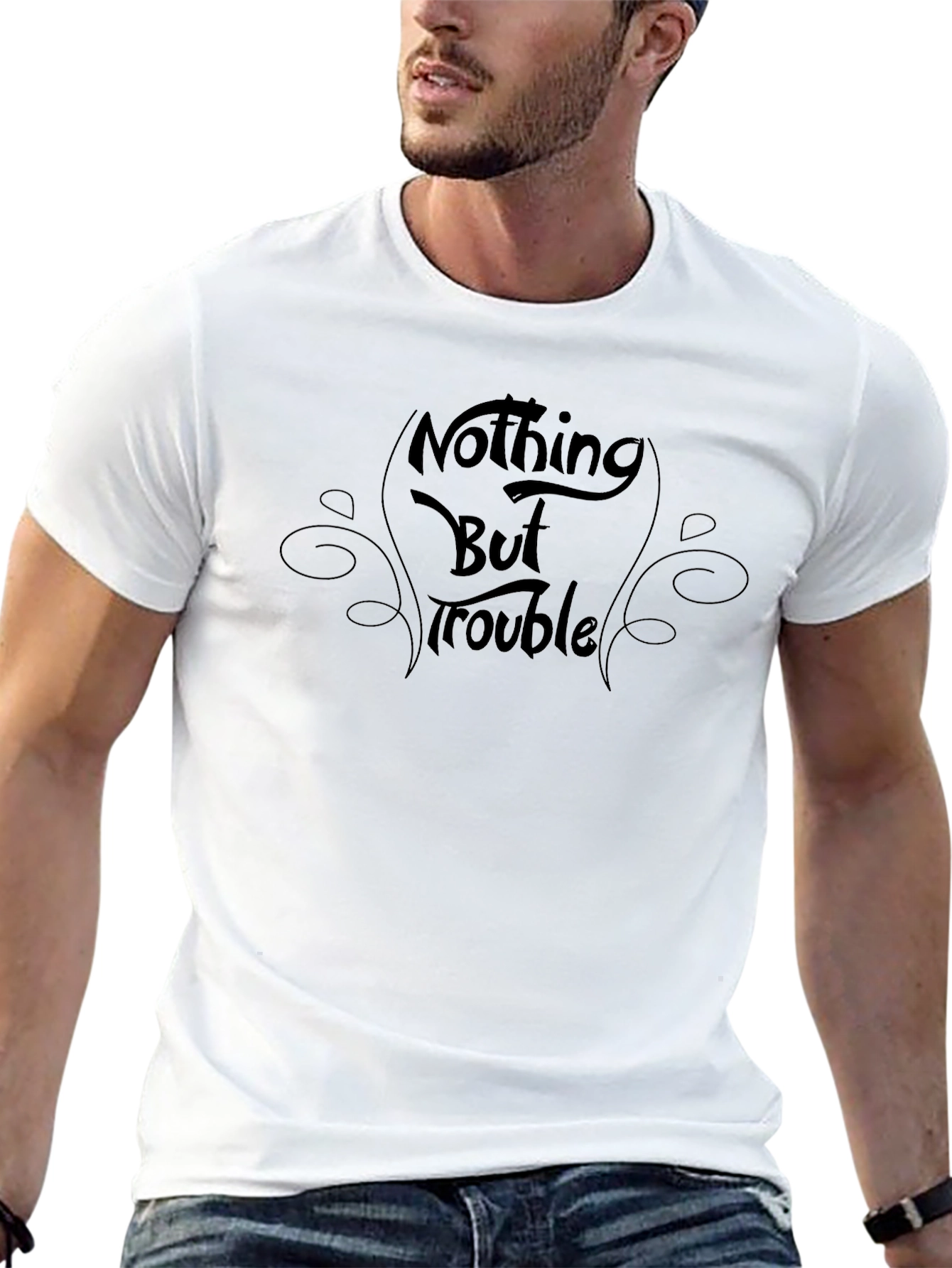 Nothing But Trouble Black Graphic Tee