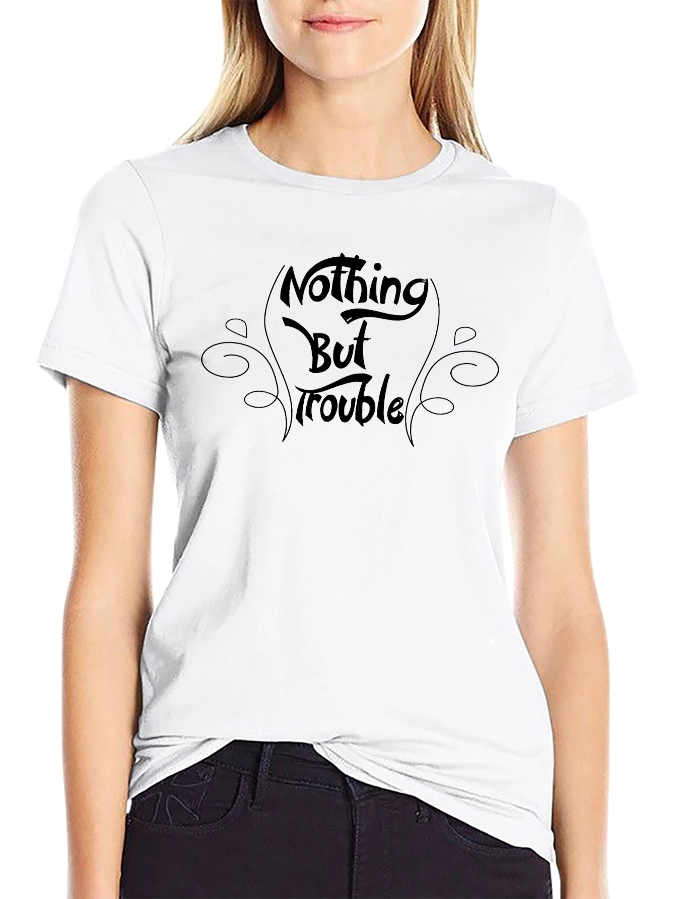 Nothing But Trouble Black Graphic Tee