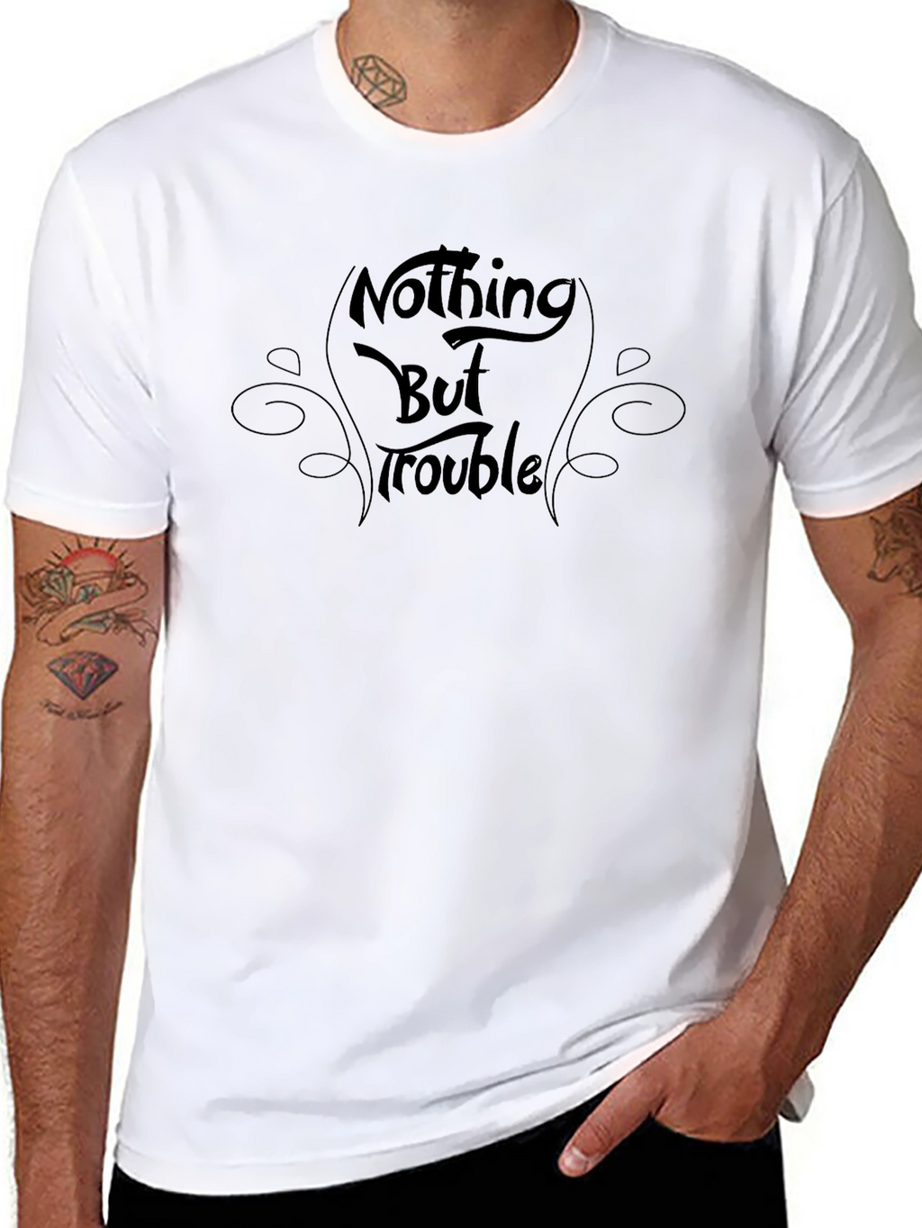 Nothing But Trouble Black Graphic Tee