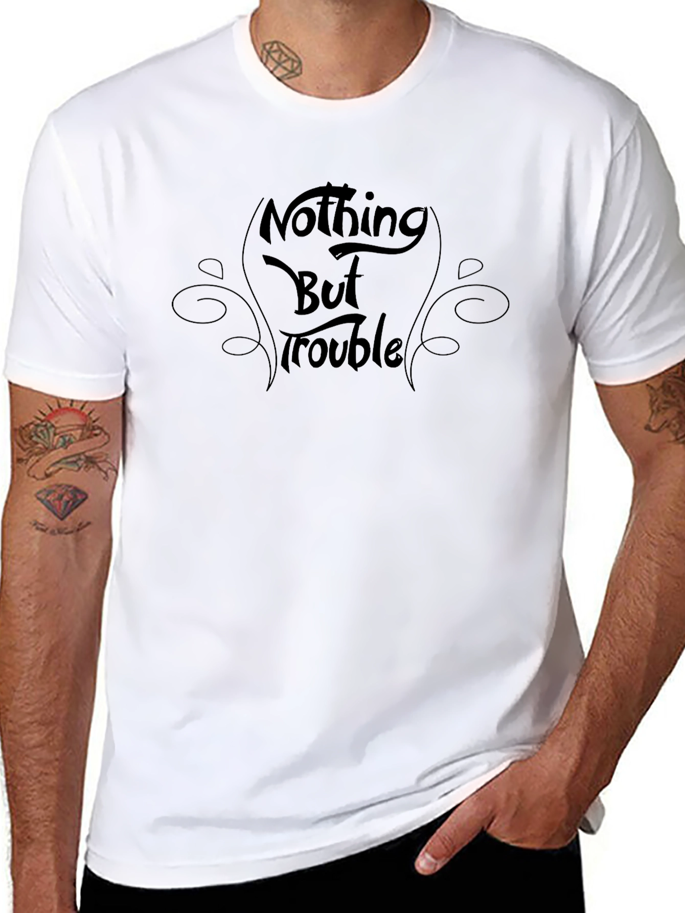 Nothing But Trouble Black Graphic Tee