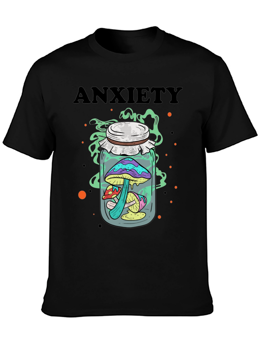 Anxiety Mushroom Jar Graphic Tee - Black