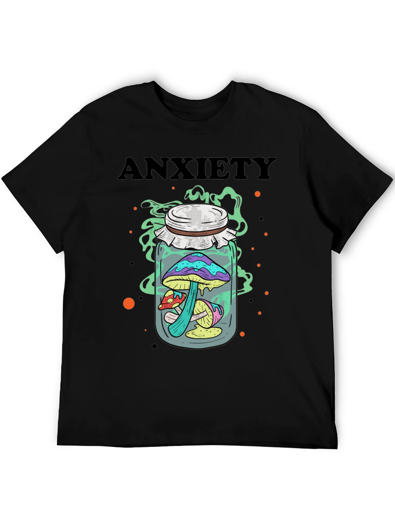 Anxiety Mushroom Jar Graphic Tee - Black
