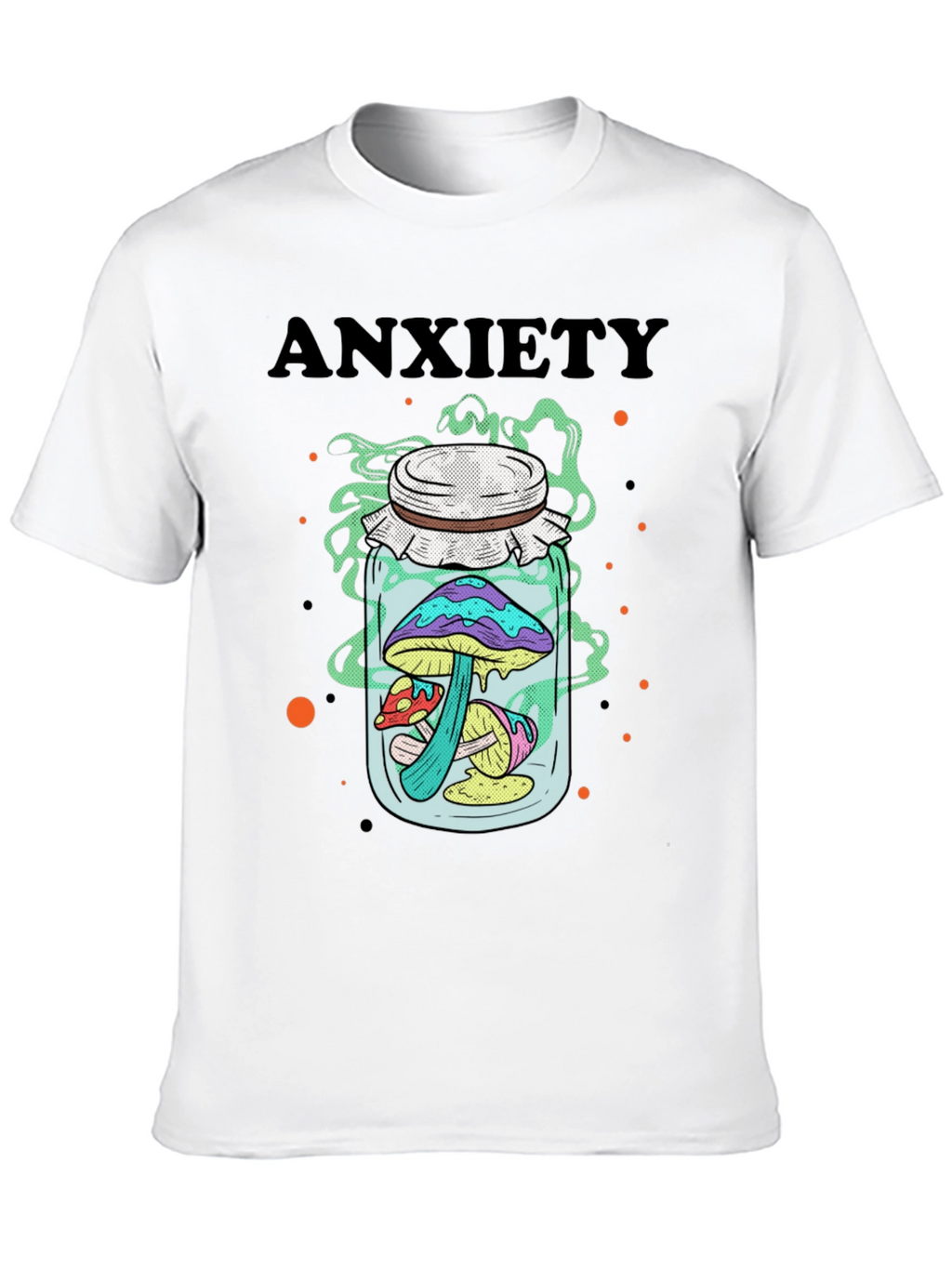 Anxiety Mushroom Jar Graphic Tee - Black