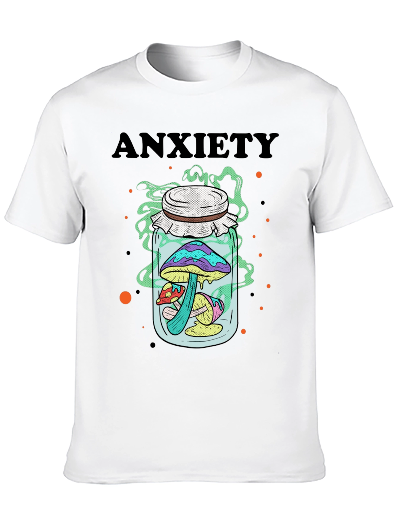 Anxiety Mushroom Jar Graphic Tee - Black
