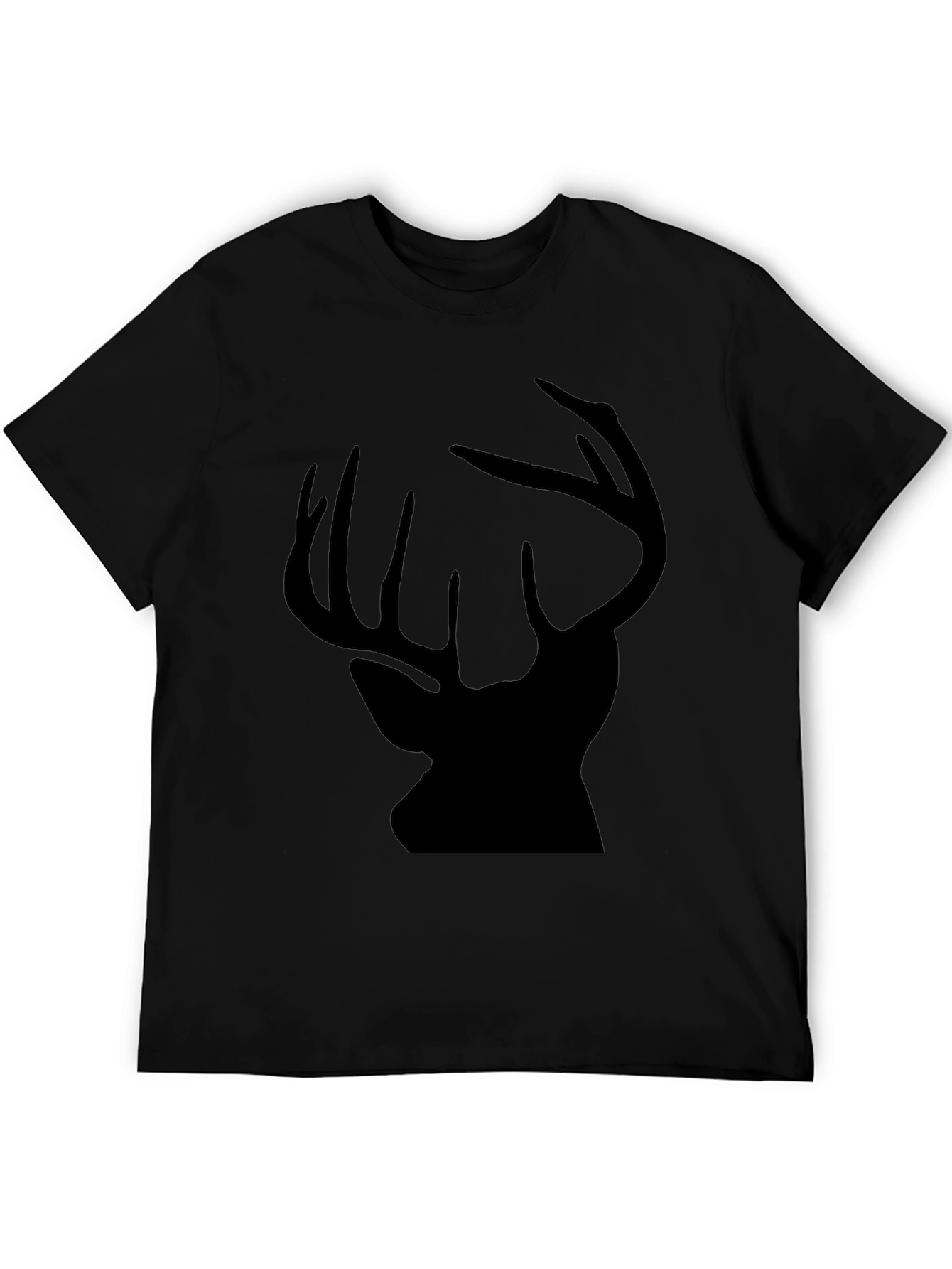 Black Deer Silhouette Graphic Tee for Men