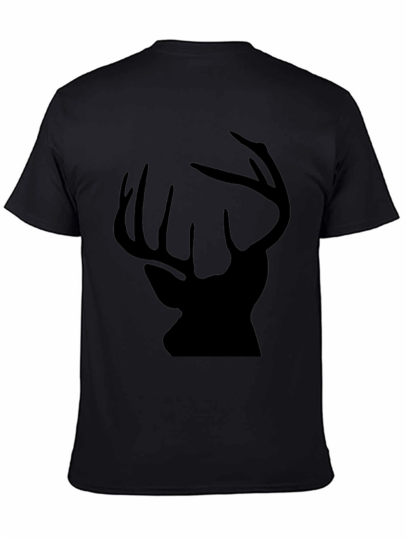 Black Deer Silhouette Graphic Tee for Men