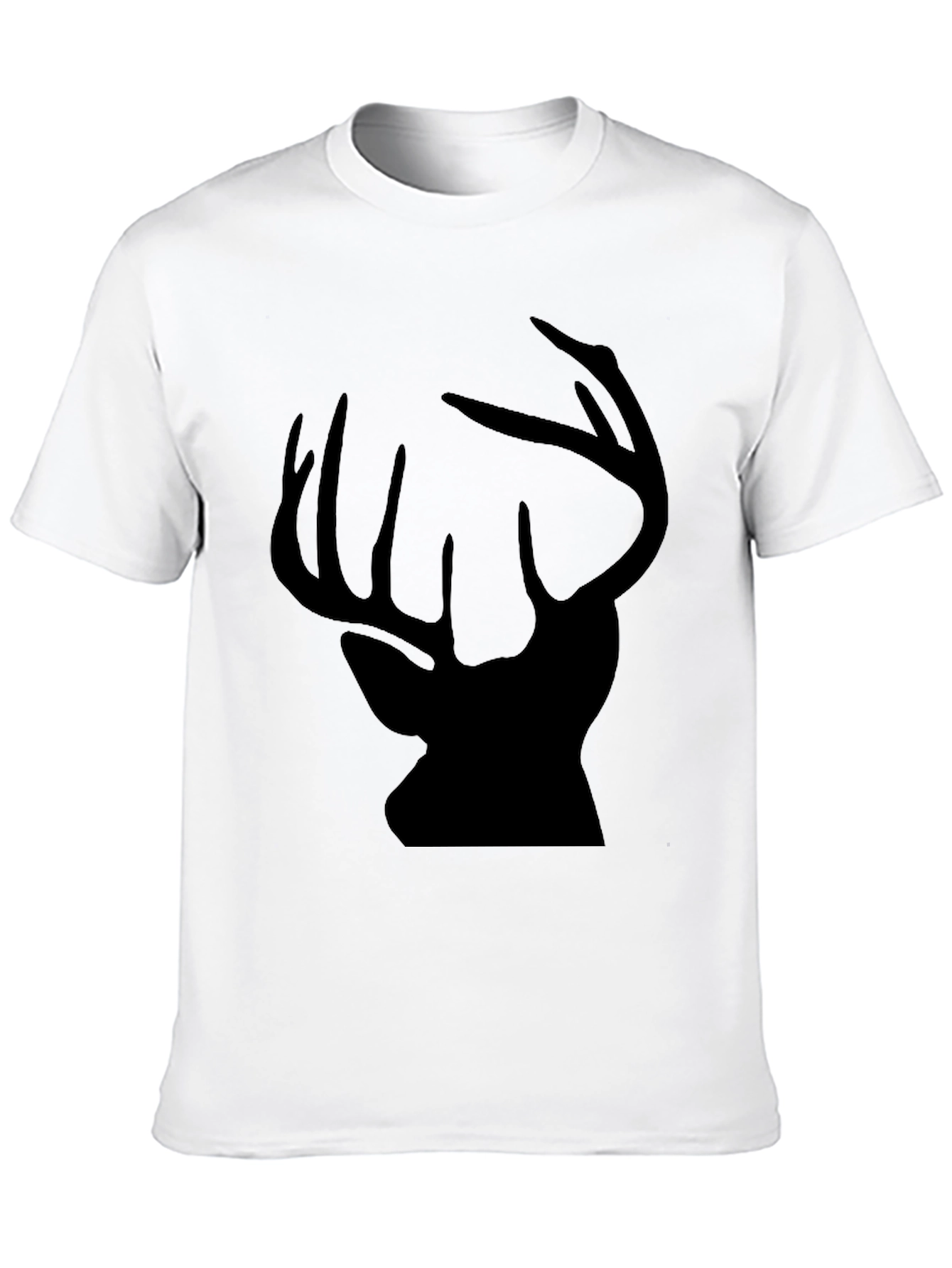 Black Deer Silhouette Graphic Tee for Men