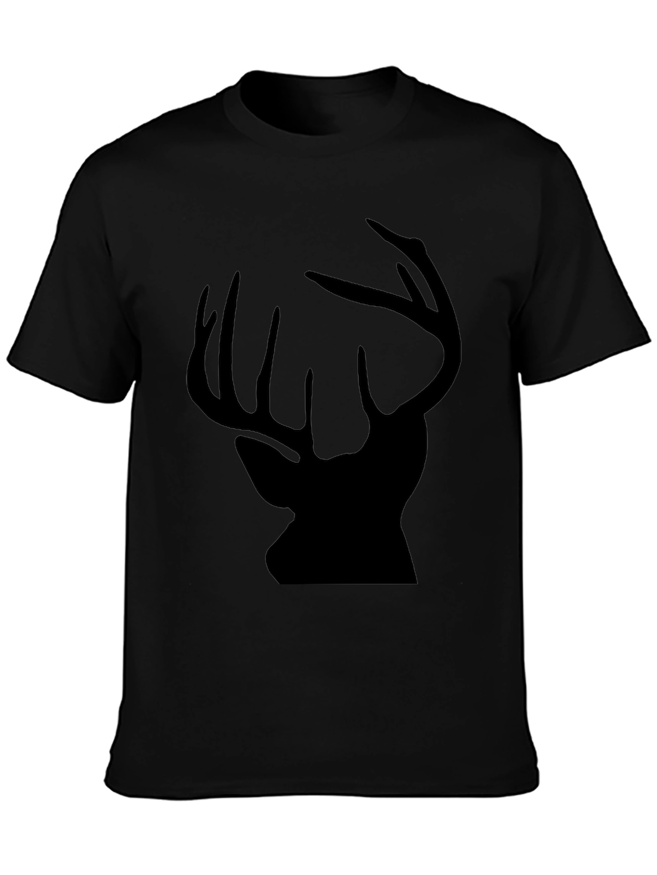 Black Deer Silhouette Graphic Tee for Men