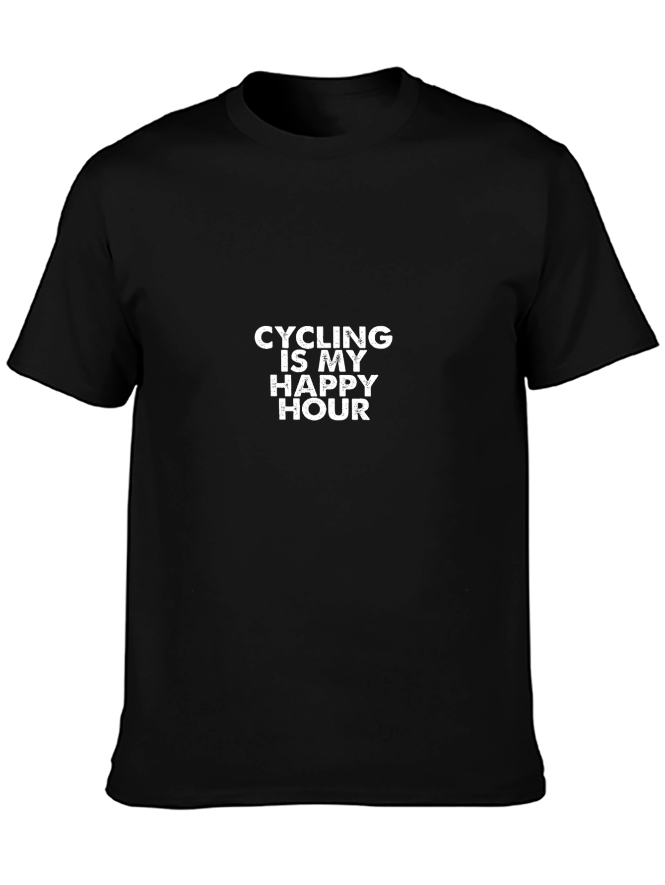 Cycling is My Happy Hour Black T-Shirt