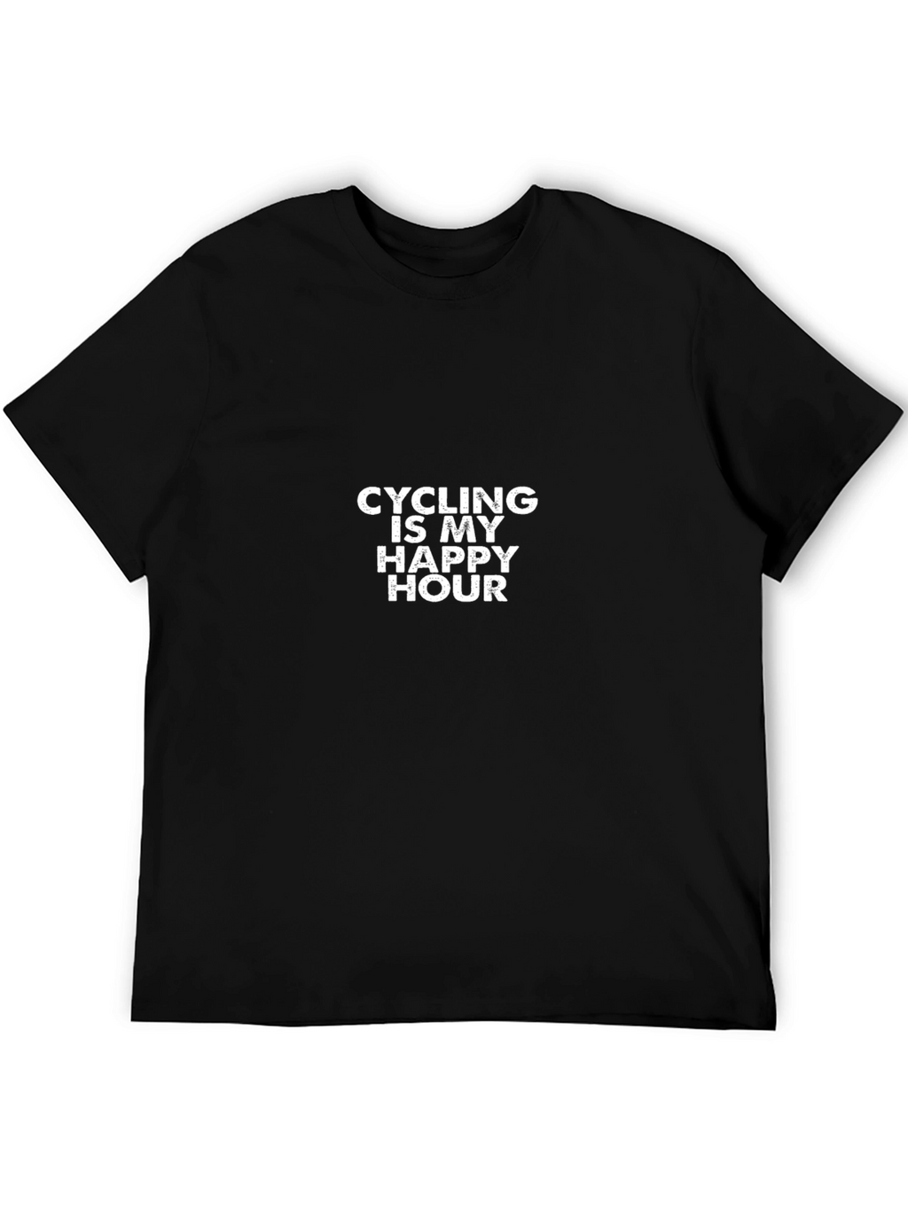 Cycling is My Happy Hour Black T-Shirt