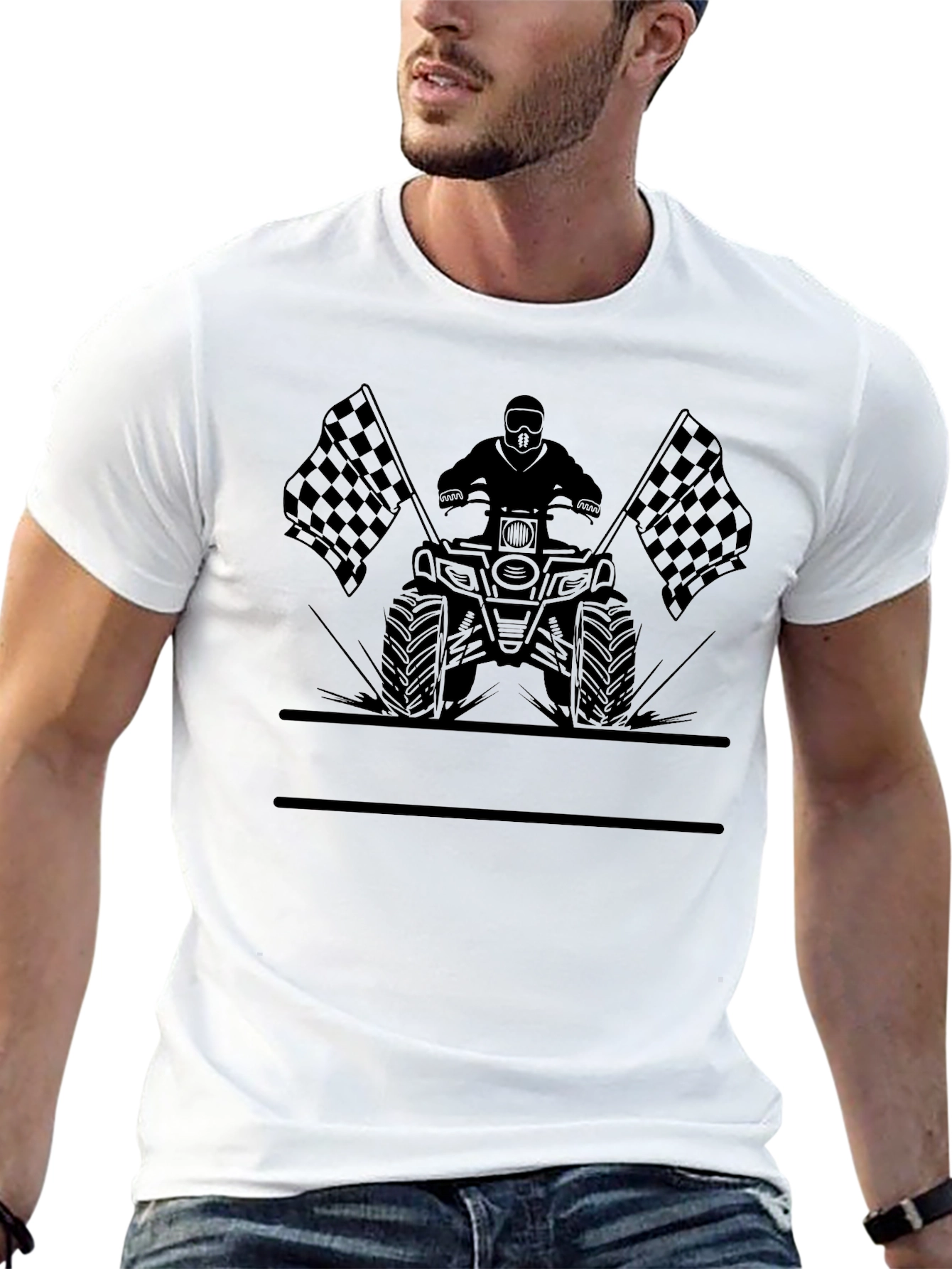 Black ATV Rider Graphic Tee - Dirt Bike T-Shirt