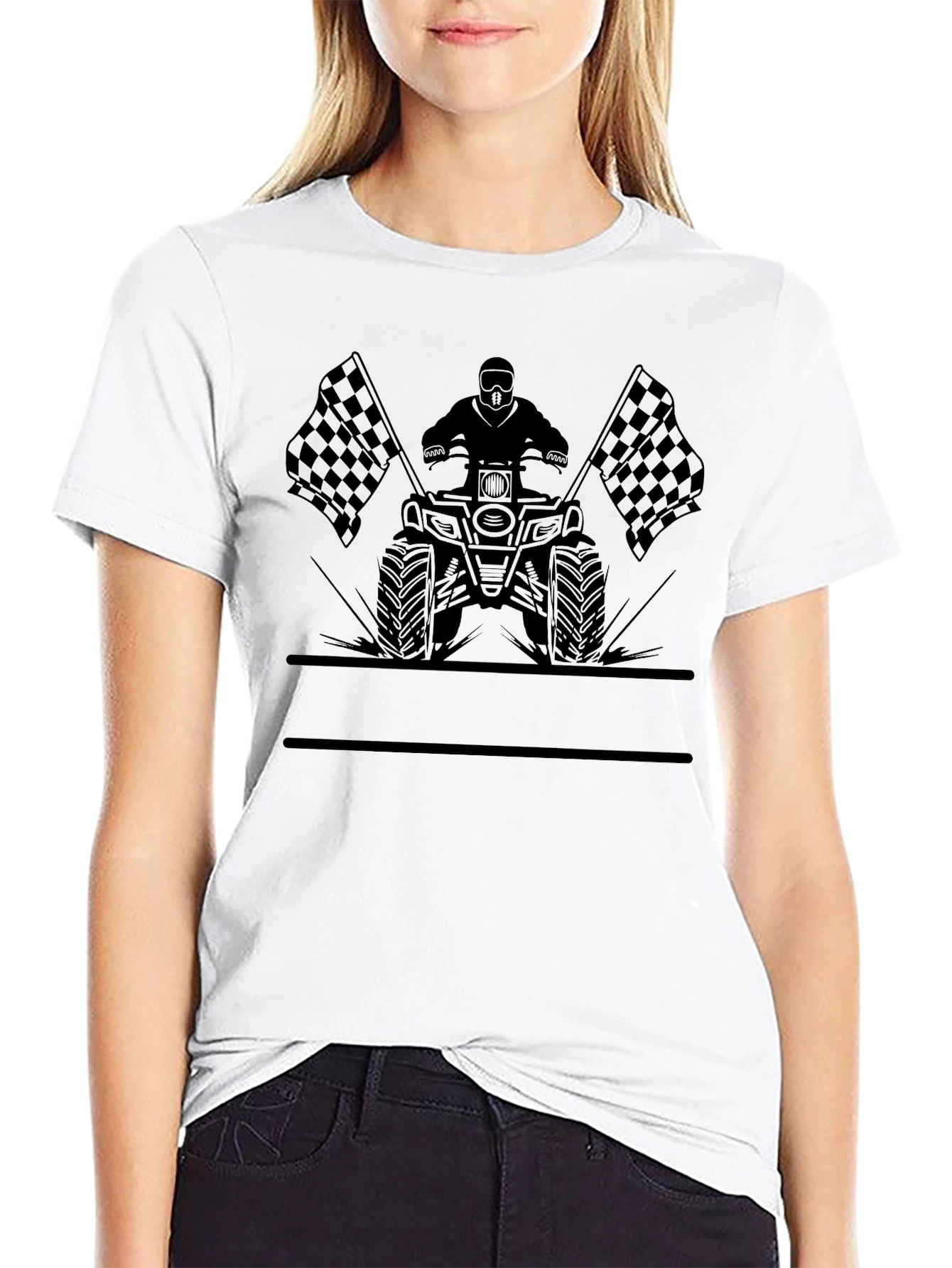 Black ATV Rider Graphic Tee - Dirt Bike T-Shirt