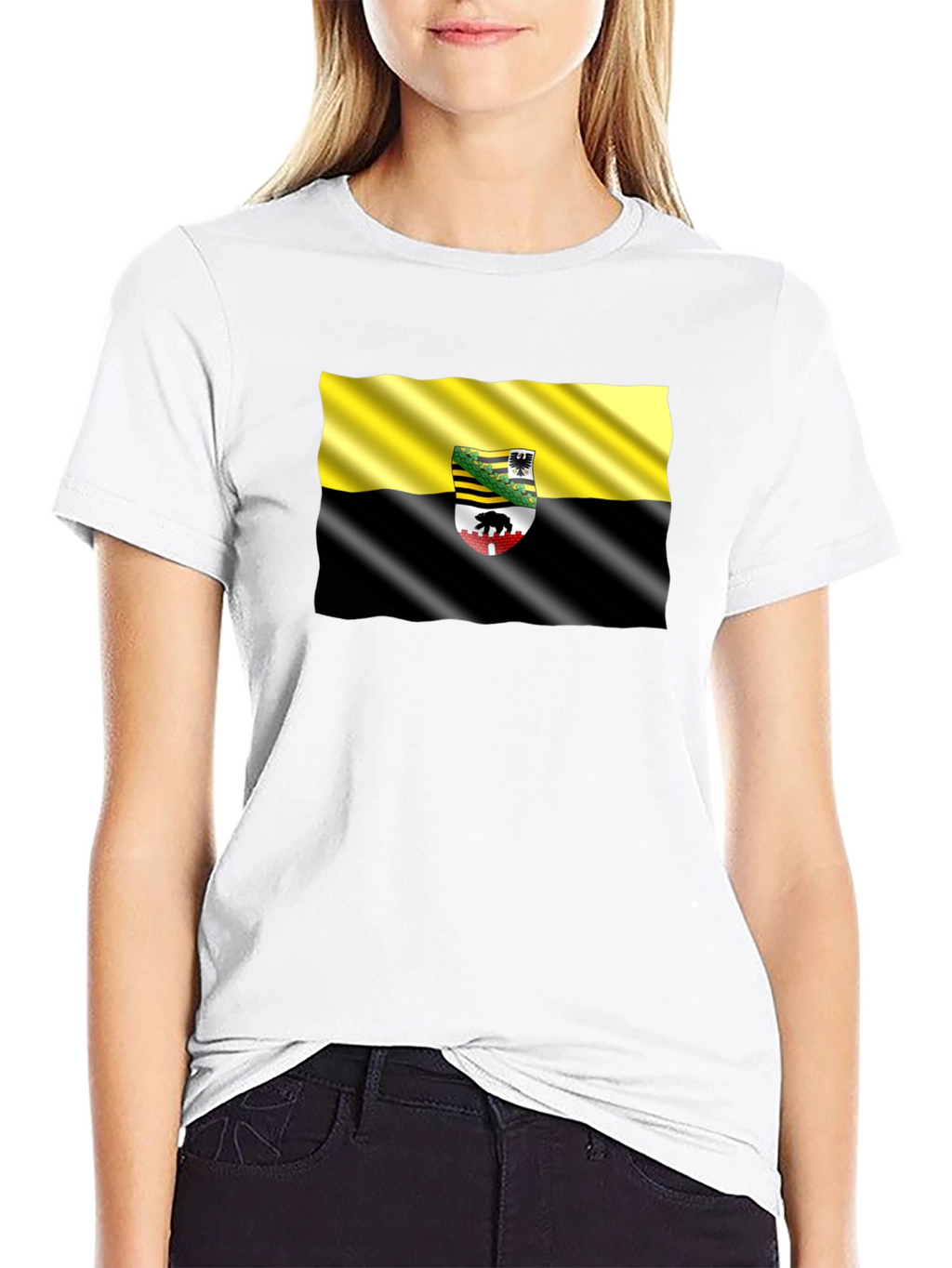 Anhalt-Bitterfeld Flag Black T-Shirt