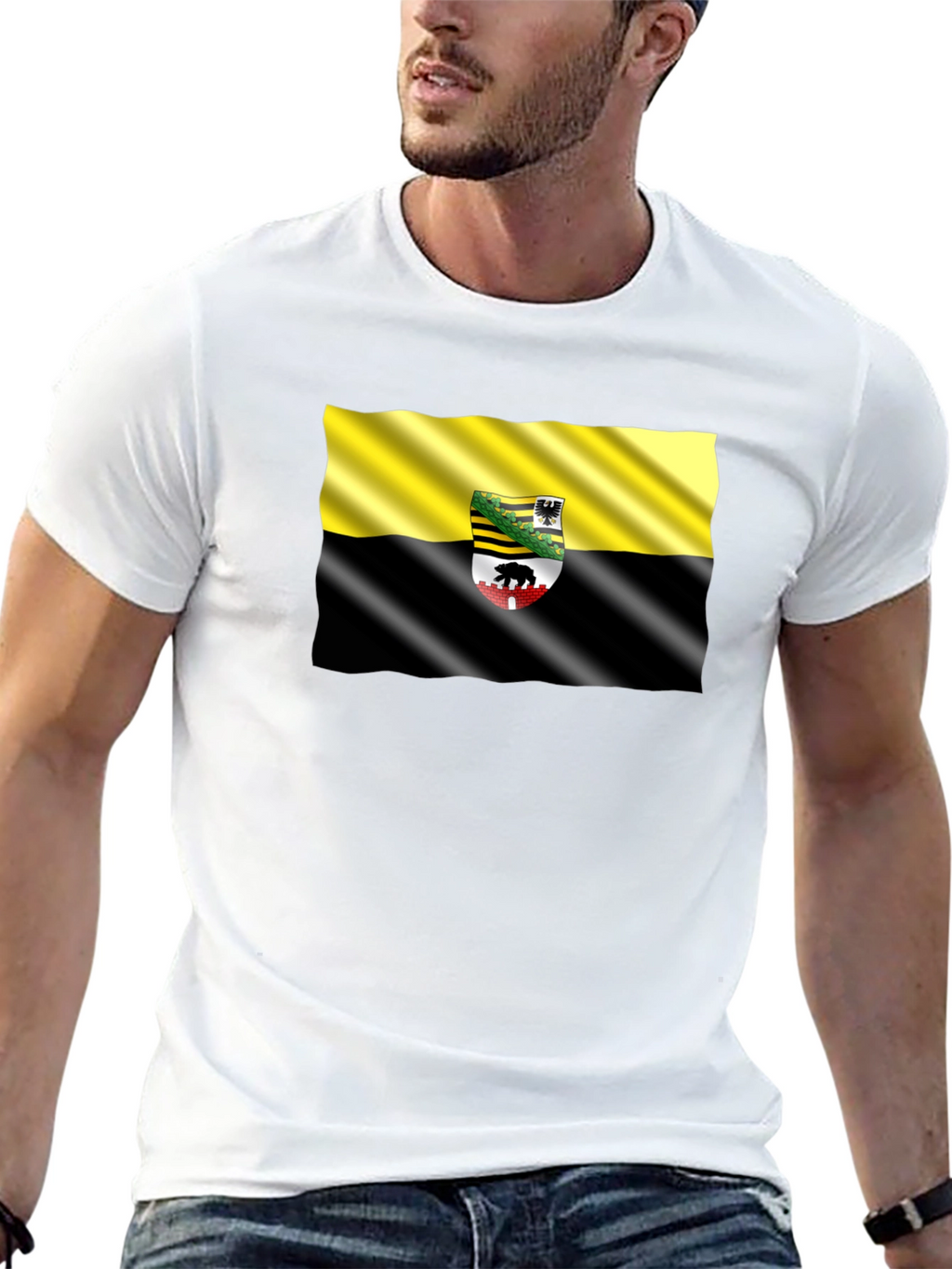 Anhalt-Bitterfeld Flag Black T-Shirt