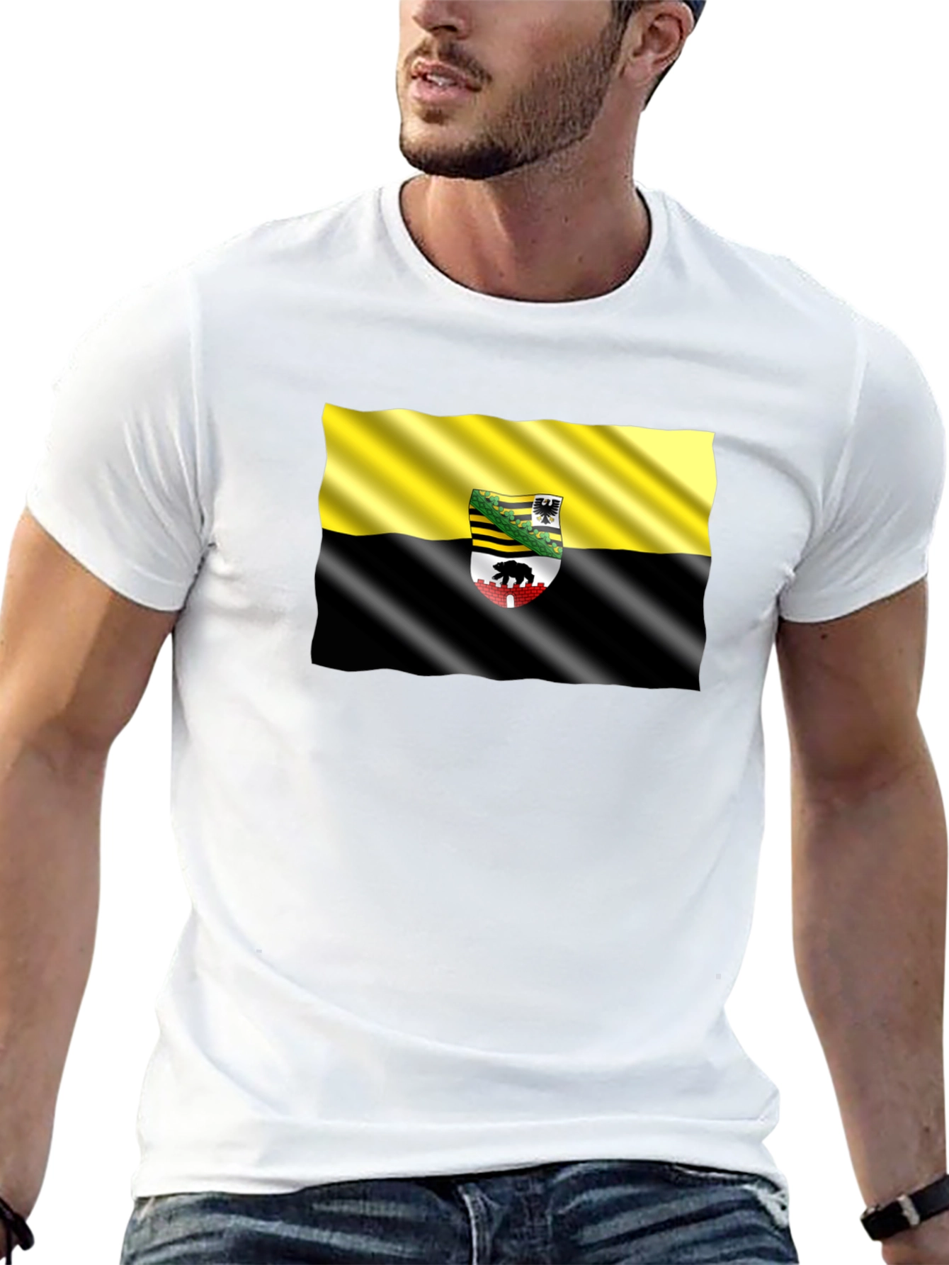 Anhalt-Bitterfeld Flag Black T-Shirt