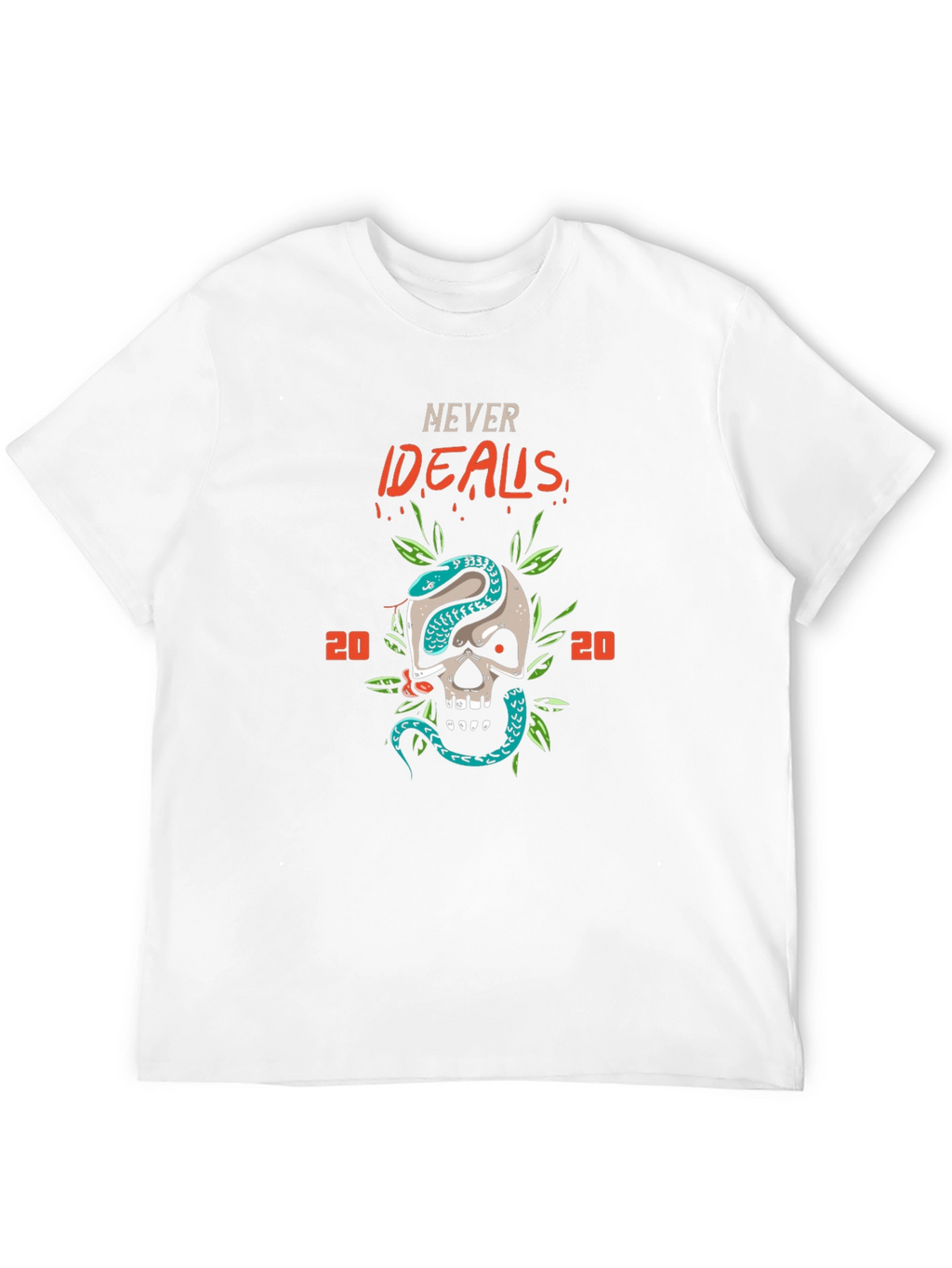 Never Ideals Graphic Print Crew Neck T-shirt