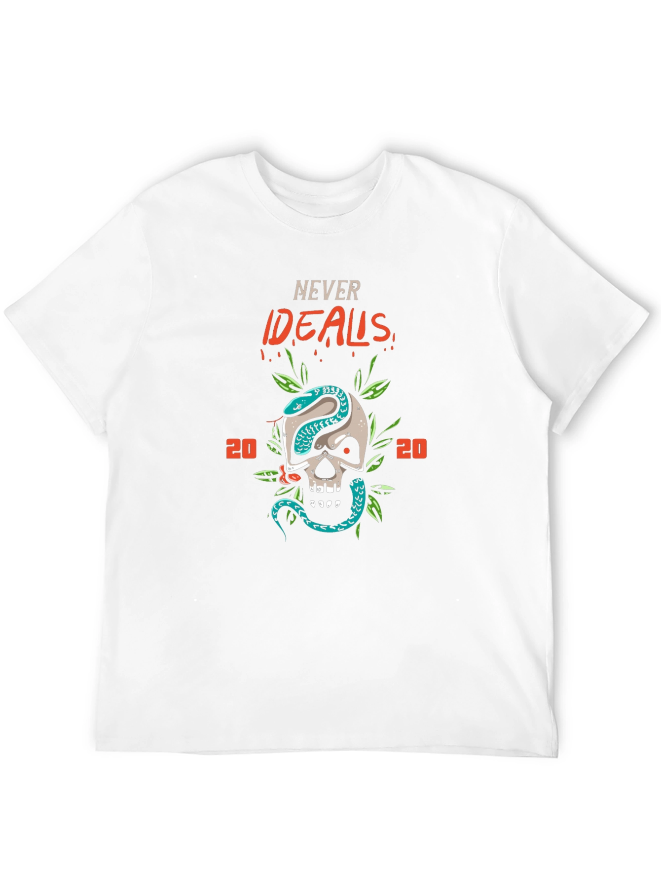 Never Ideals Graphic Print Crew Neck T-shirt