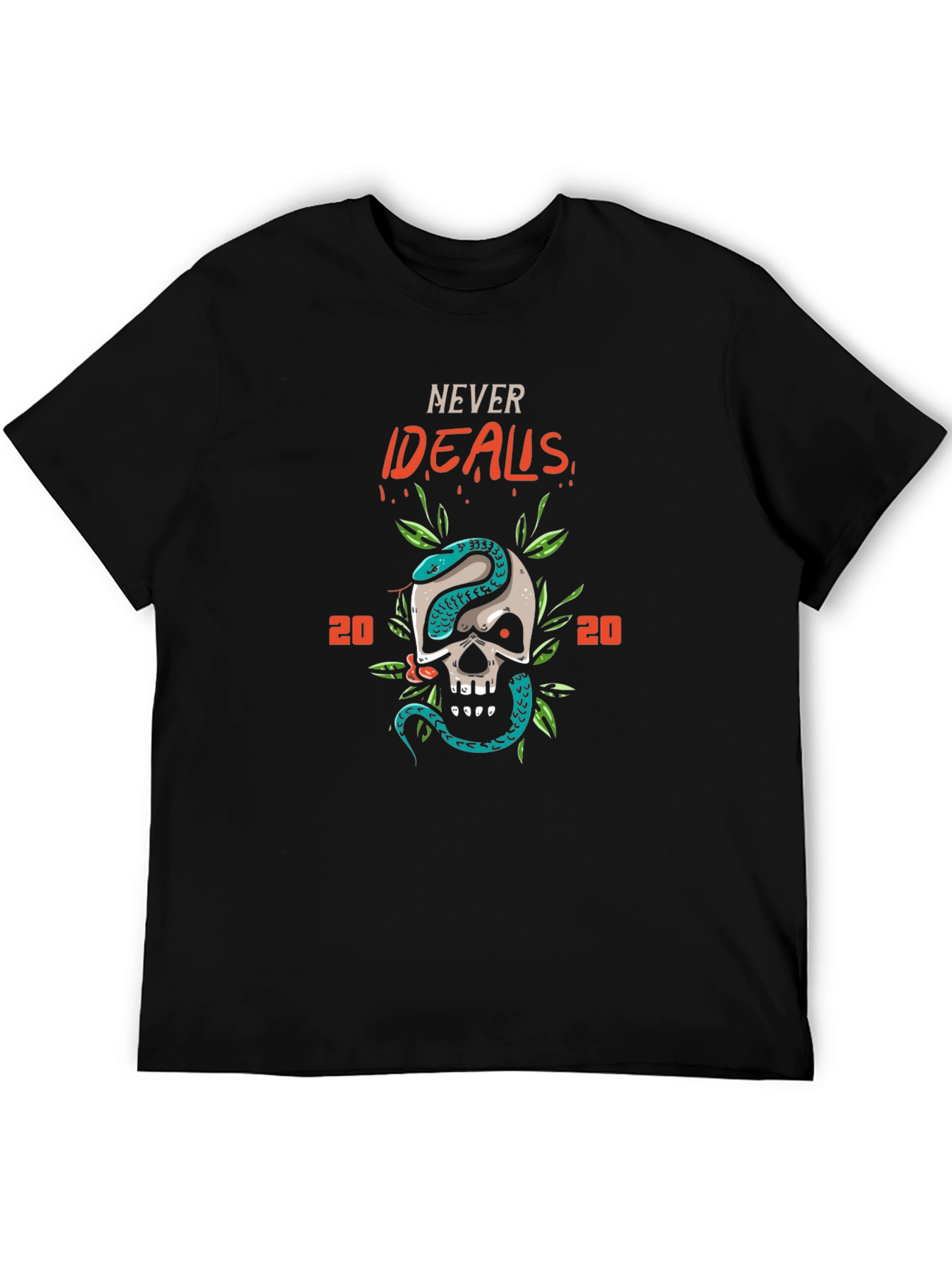Never Ideals Graphic Print Crew Neck T-shirt