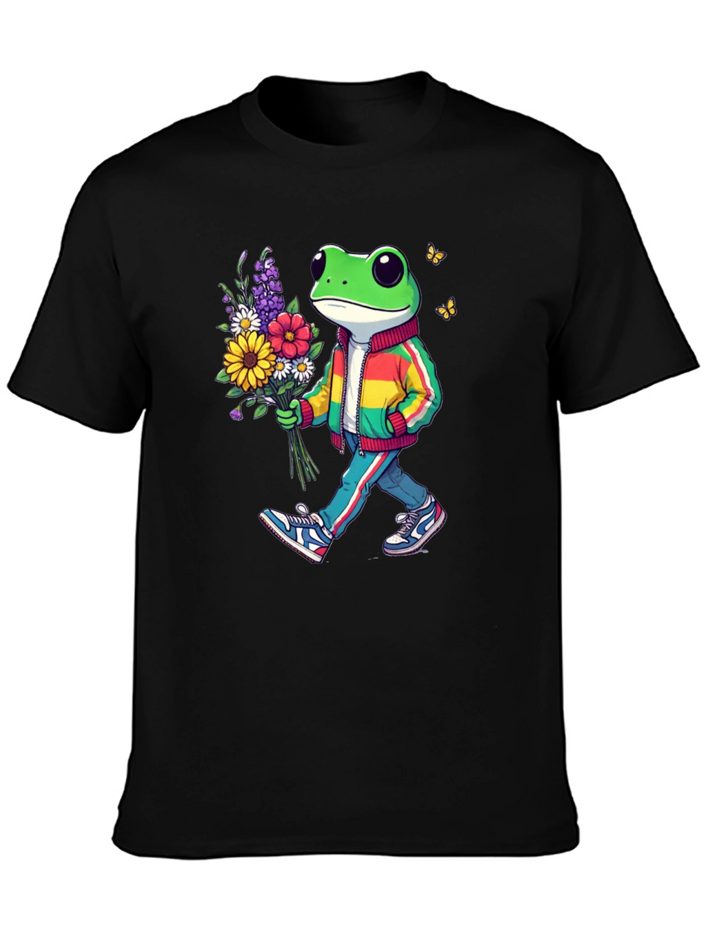Frog with Flowers Graphic Tee