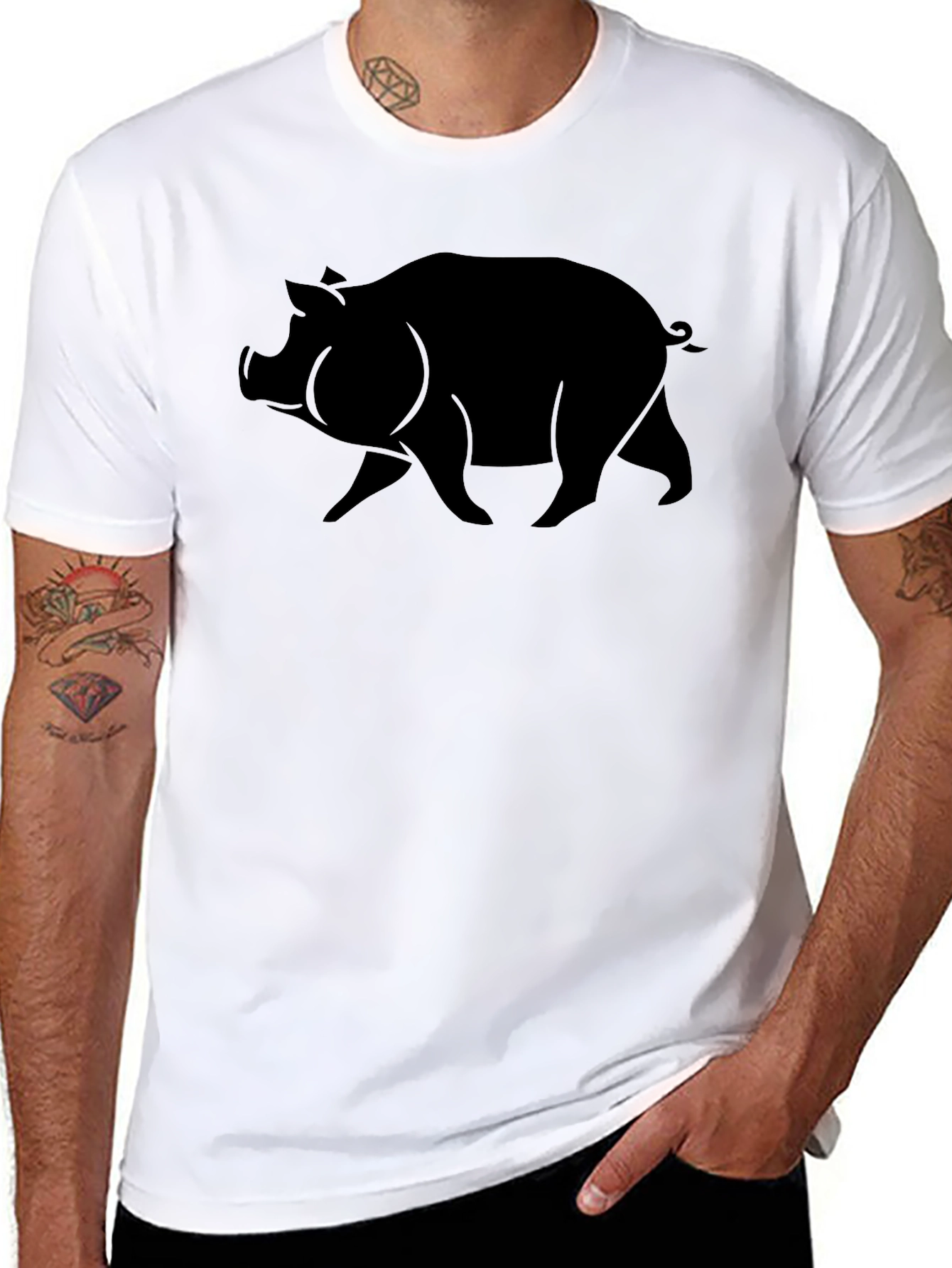 Black Pig Graphic Tee - Casual Comfort