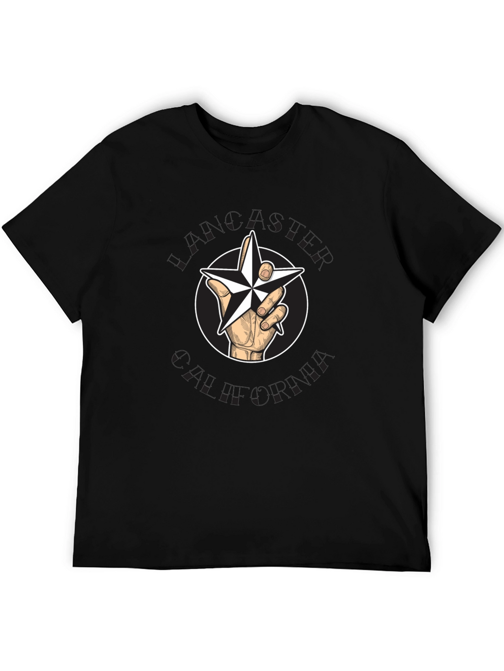 Nautical Star Hand Graphic Tee - Black