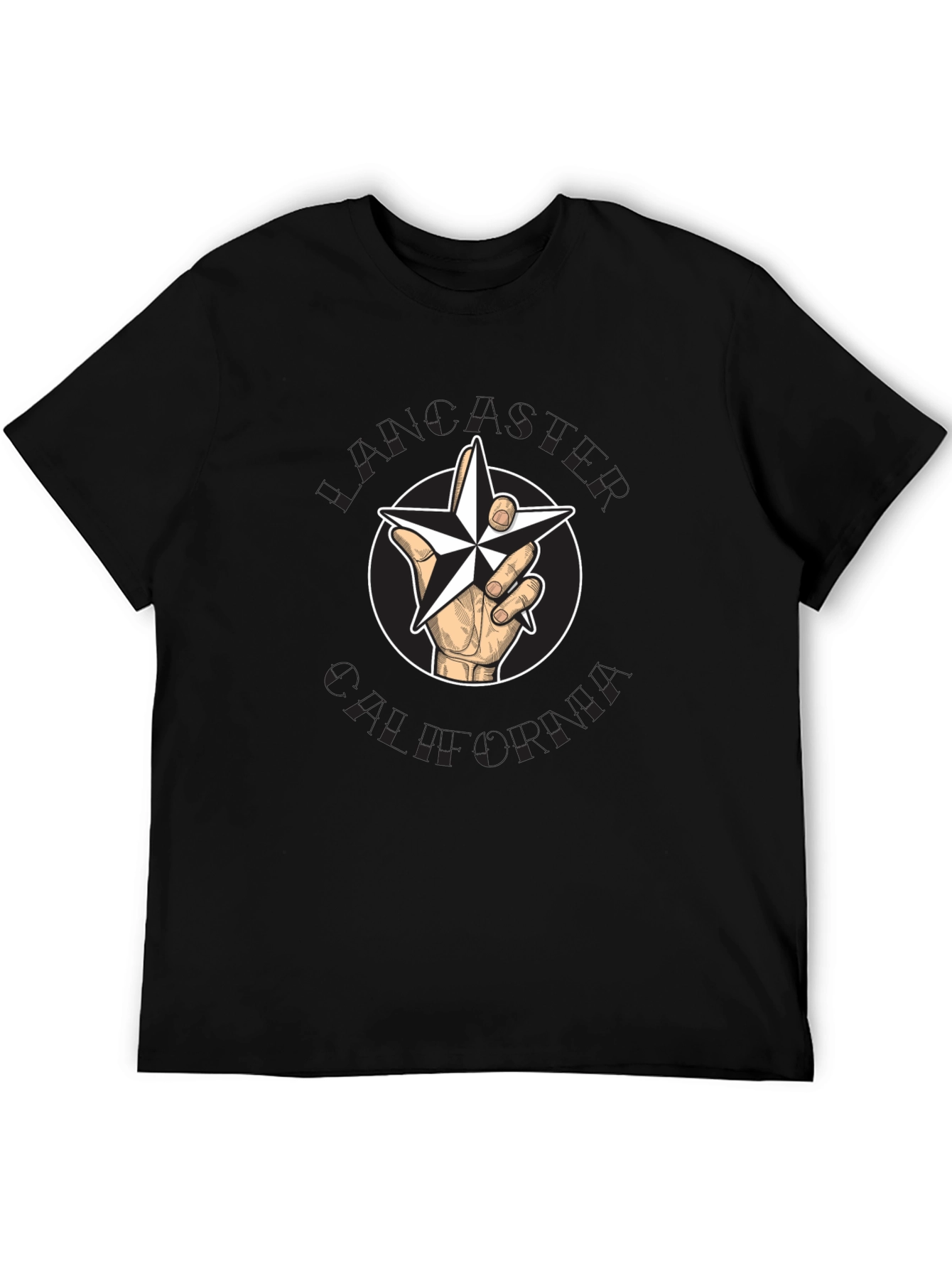 Nautical Star Hand Graphic Tee - Black
