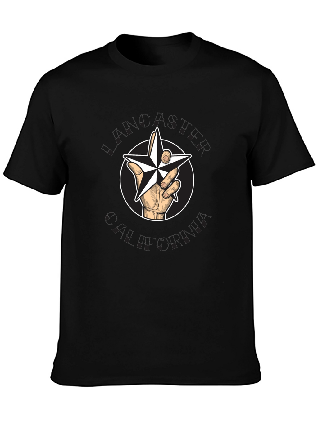 Nautical Star Hand Graphic Tee - Black