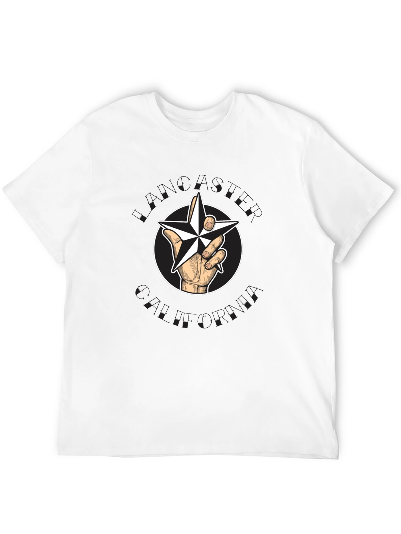 Nautical Star Hand Graphic Tee - Black