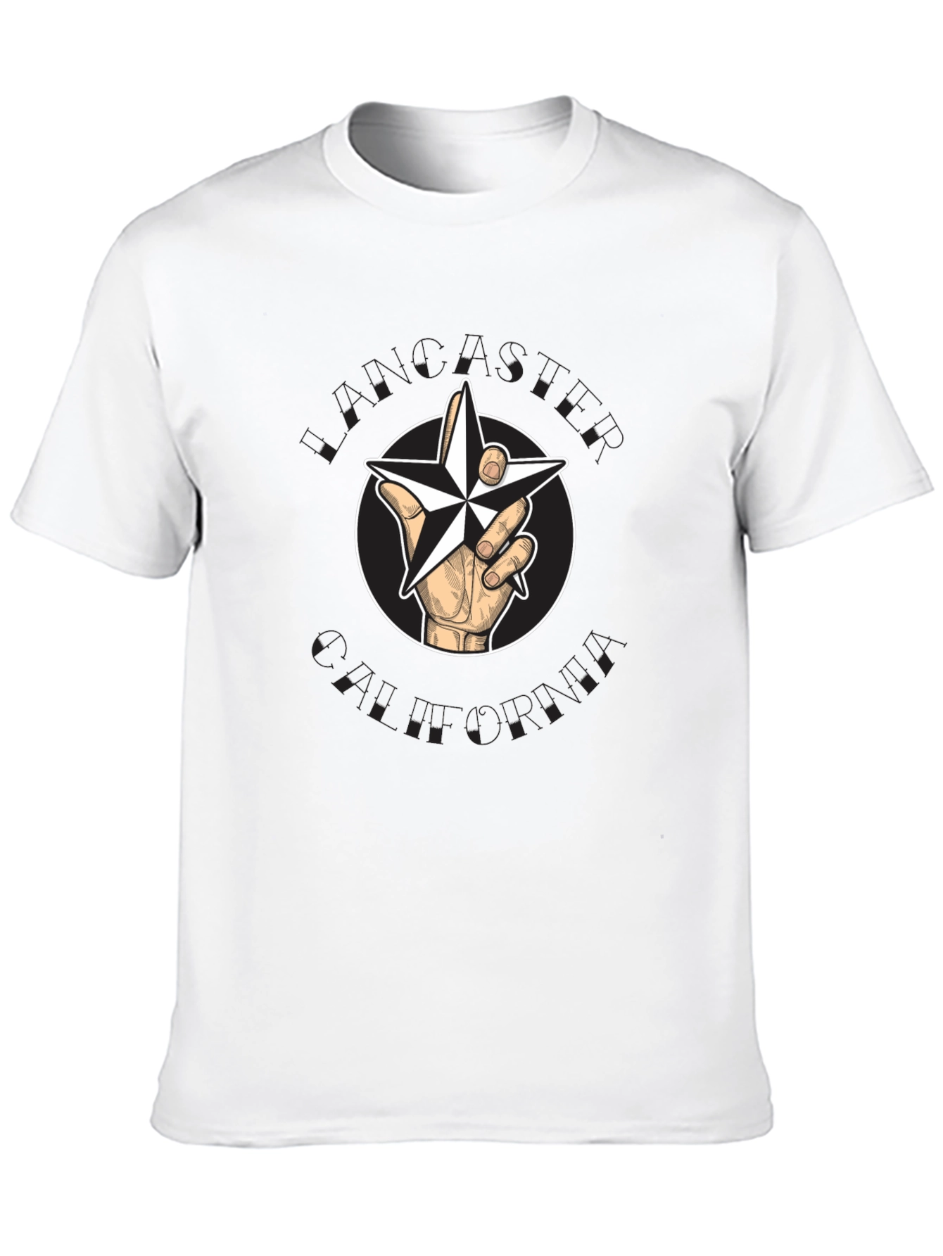 Nautical Star Hand Graphic Tee - Black