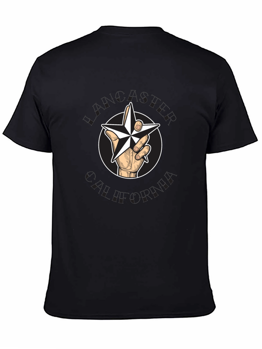 Nautical Star Hand Graphic Tee - Black