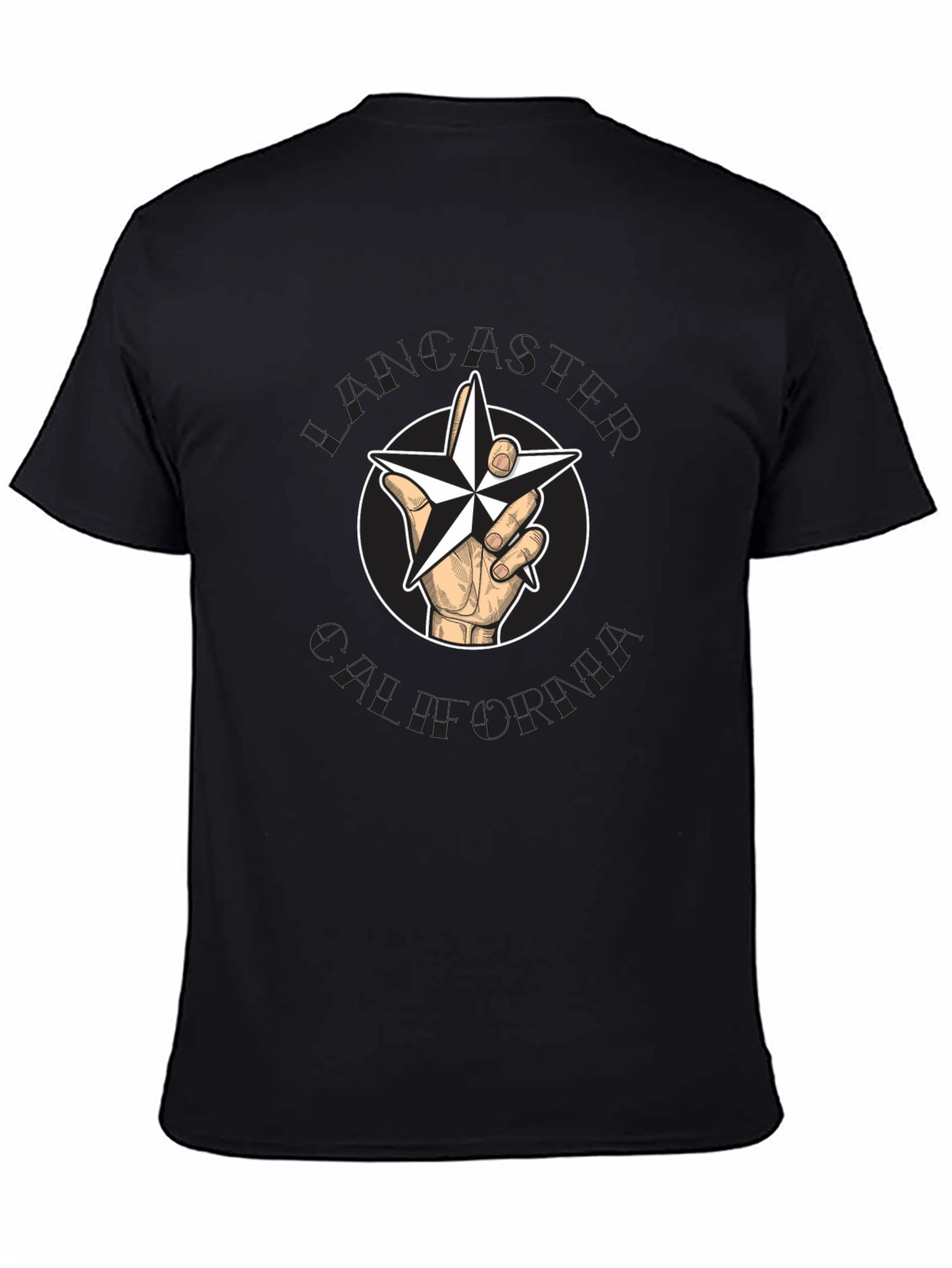 Nautical Star Hand Graphic Tee - Black
