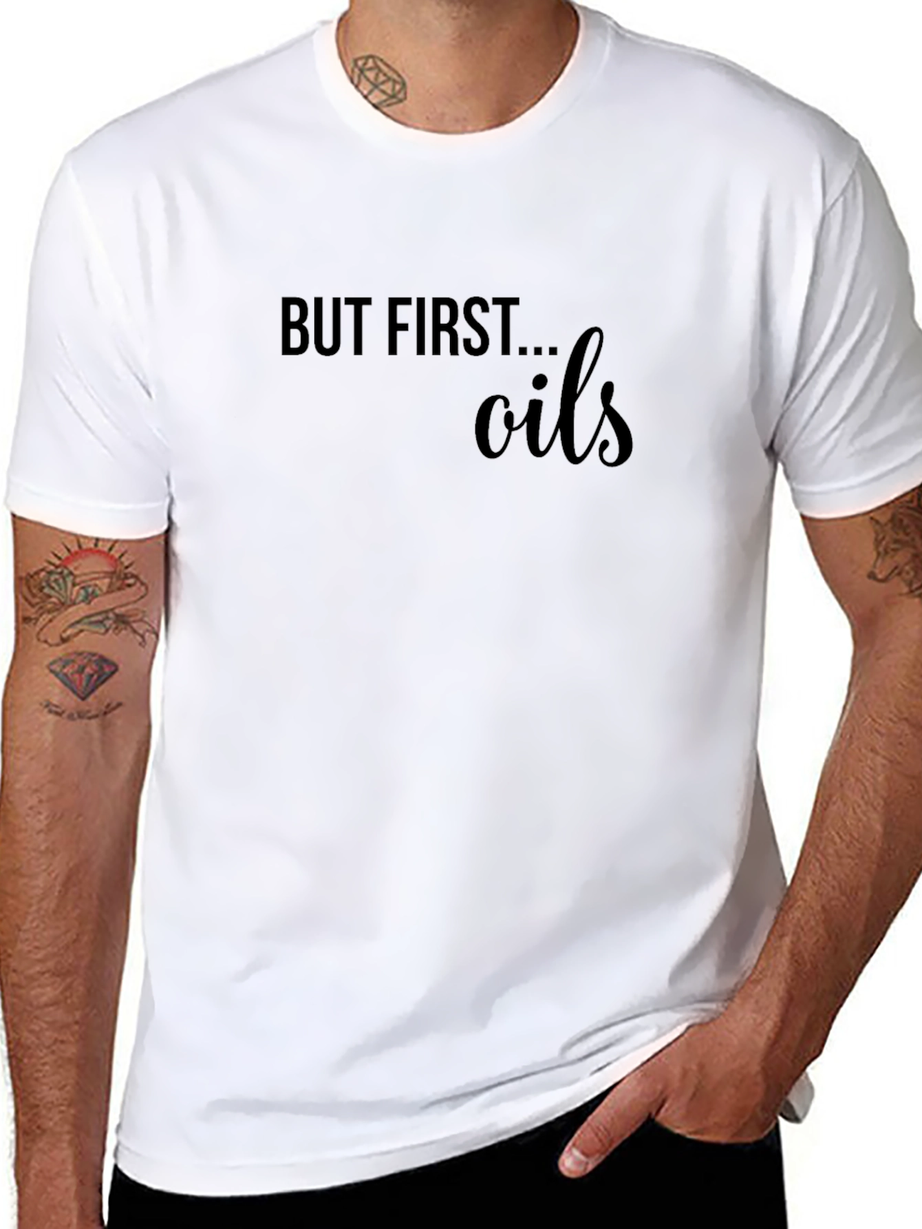 But First Oils Black T-Shirt - Essential Oil Lovers Tee
