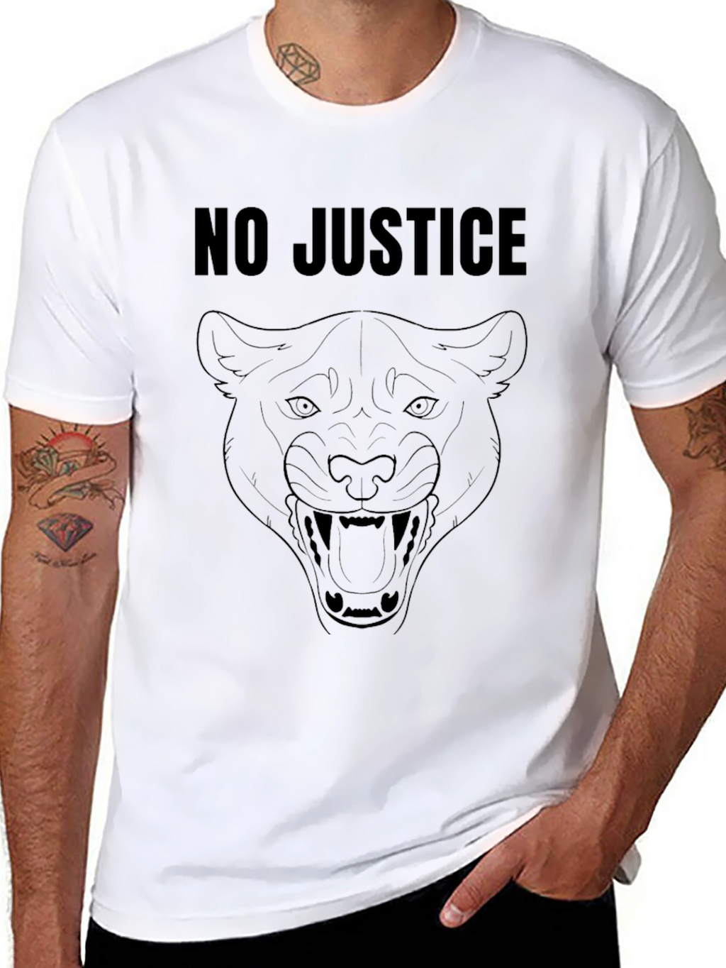 No Justice Panther Graphic Tee