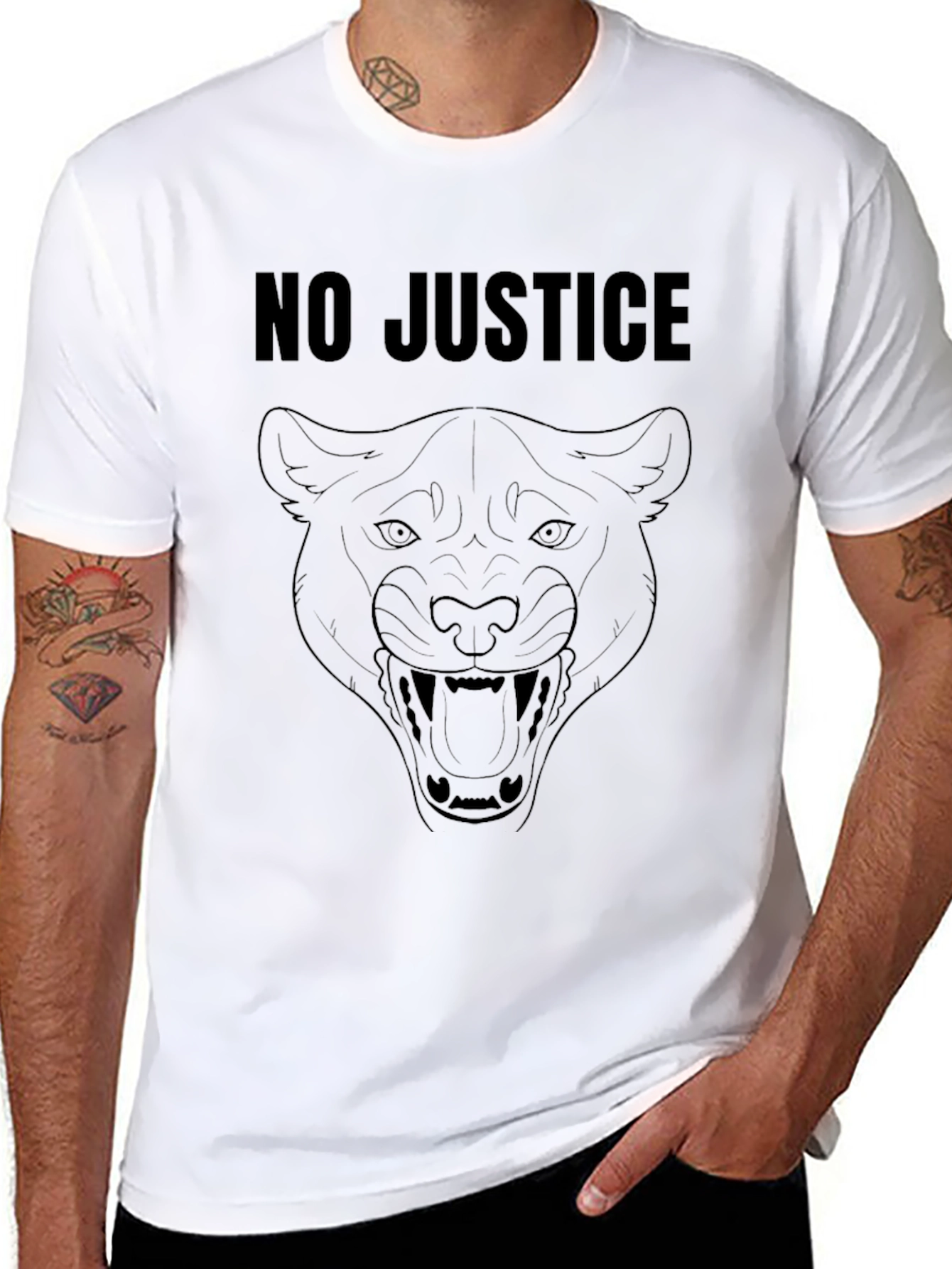 No Justice Panther Graphic Tee
