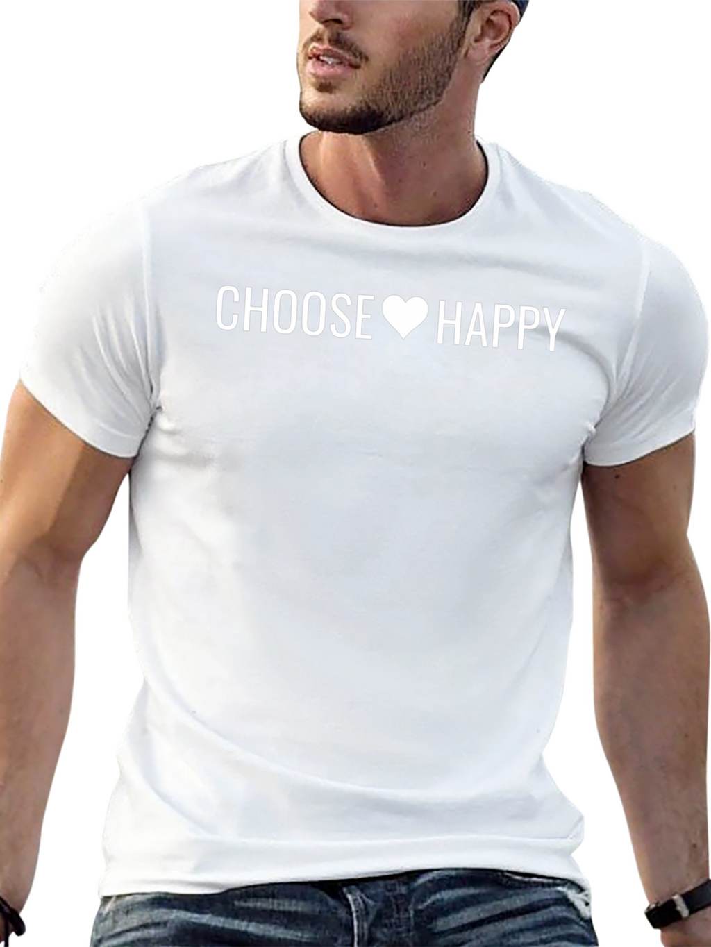 Choose Happy T-Shirt - Black Graphic Tee