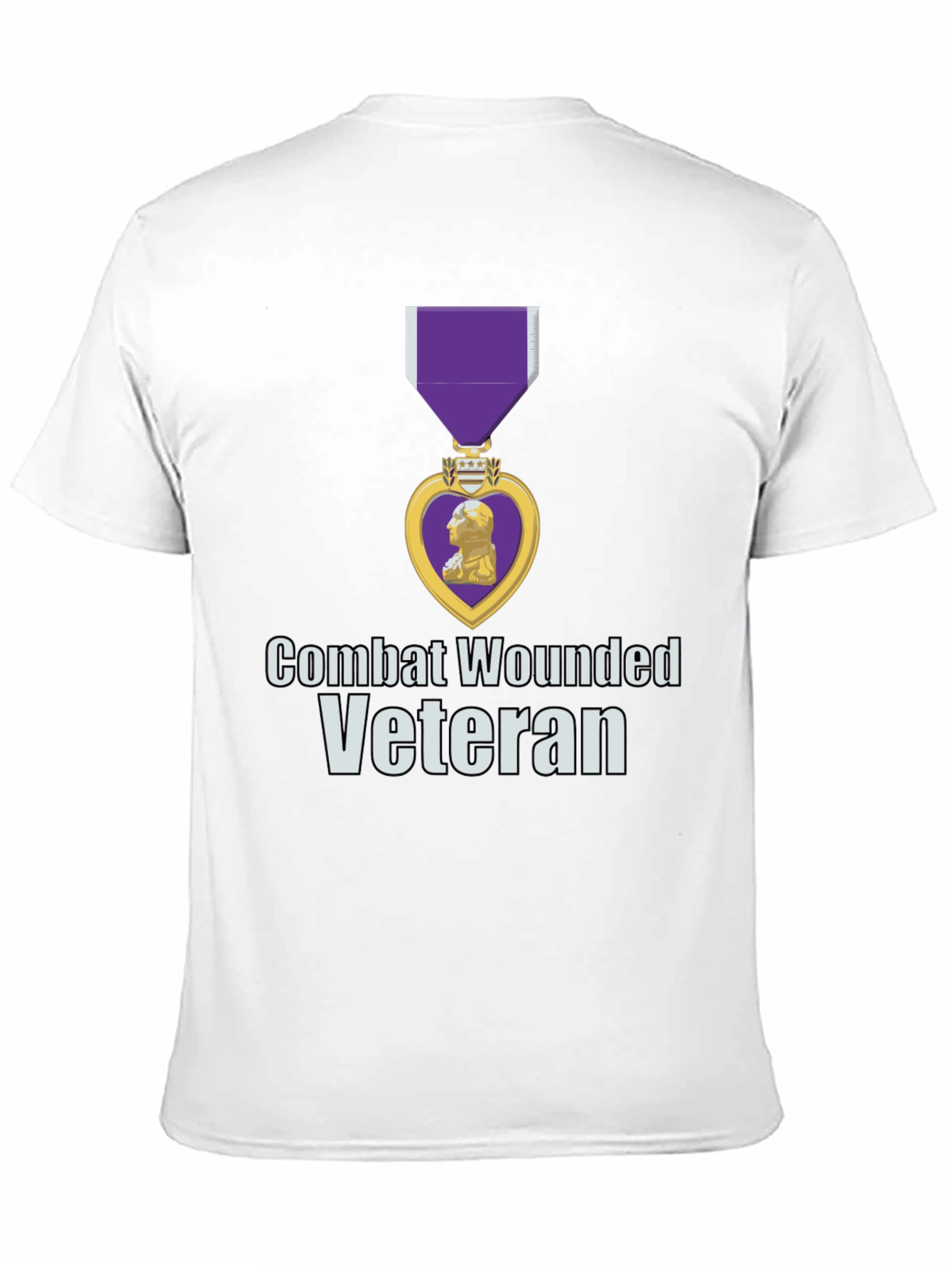 Combat Wounded Veteran T-Shirt - Purple Heart Design