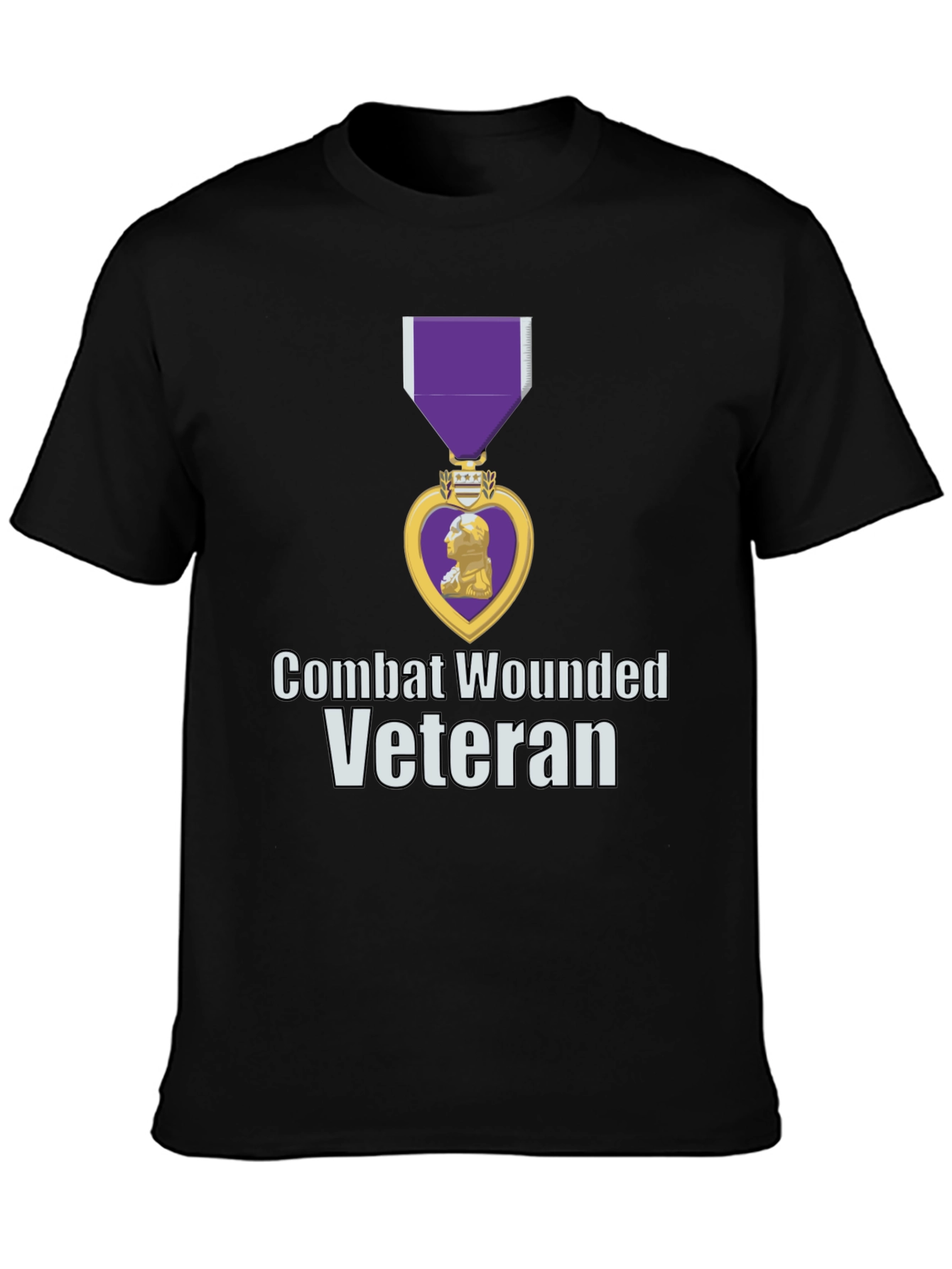 Combat Wounded Veteran T-Shirt - Purple Heart Design