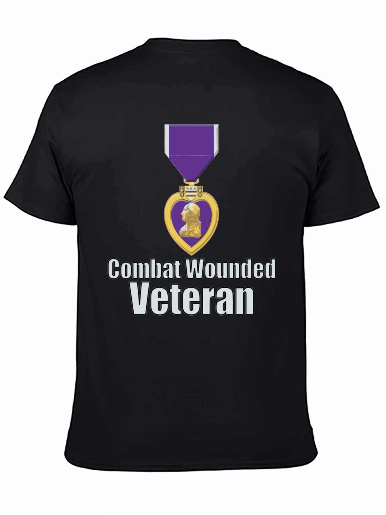 Combat Wounded Veteran T-Shirt - Purple Heart Design