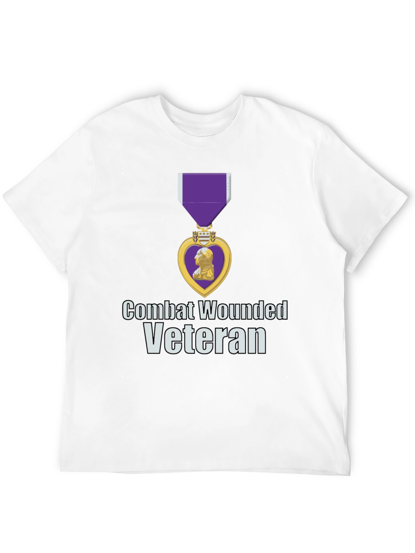 Combat Wounded Veteran T-Shirt - Purple Heart Design