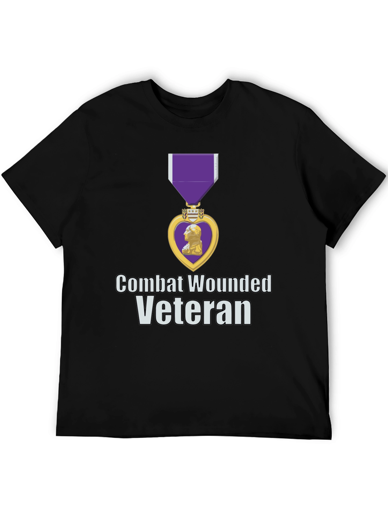 Combat Wounded Veteran T-Shirt - Purple Heart Design