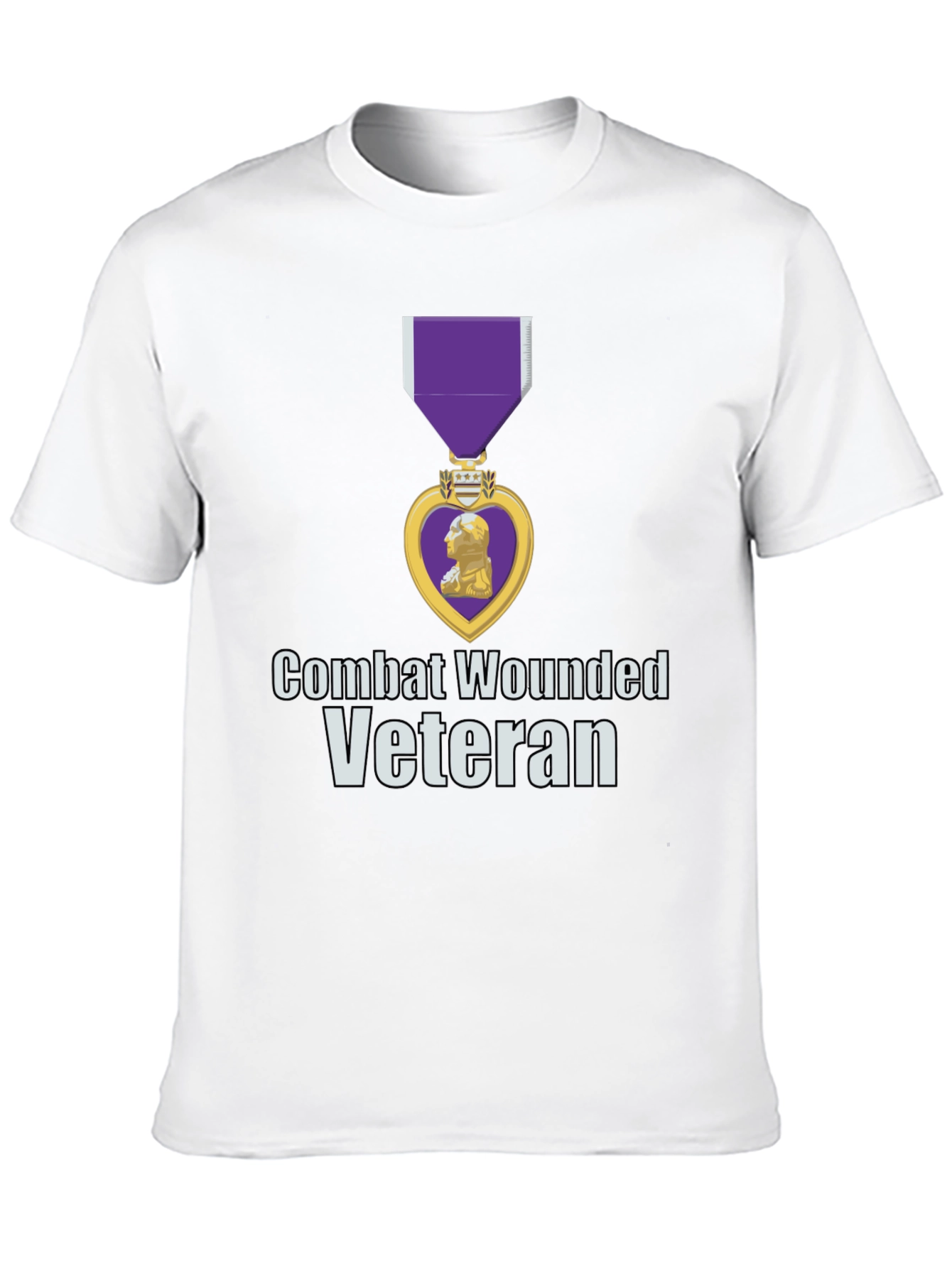 Combat Wounded Veteran T-Shirt - Purple Heart Design