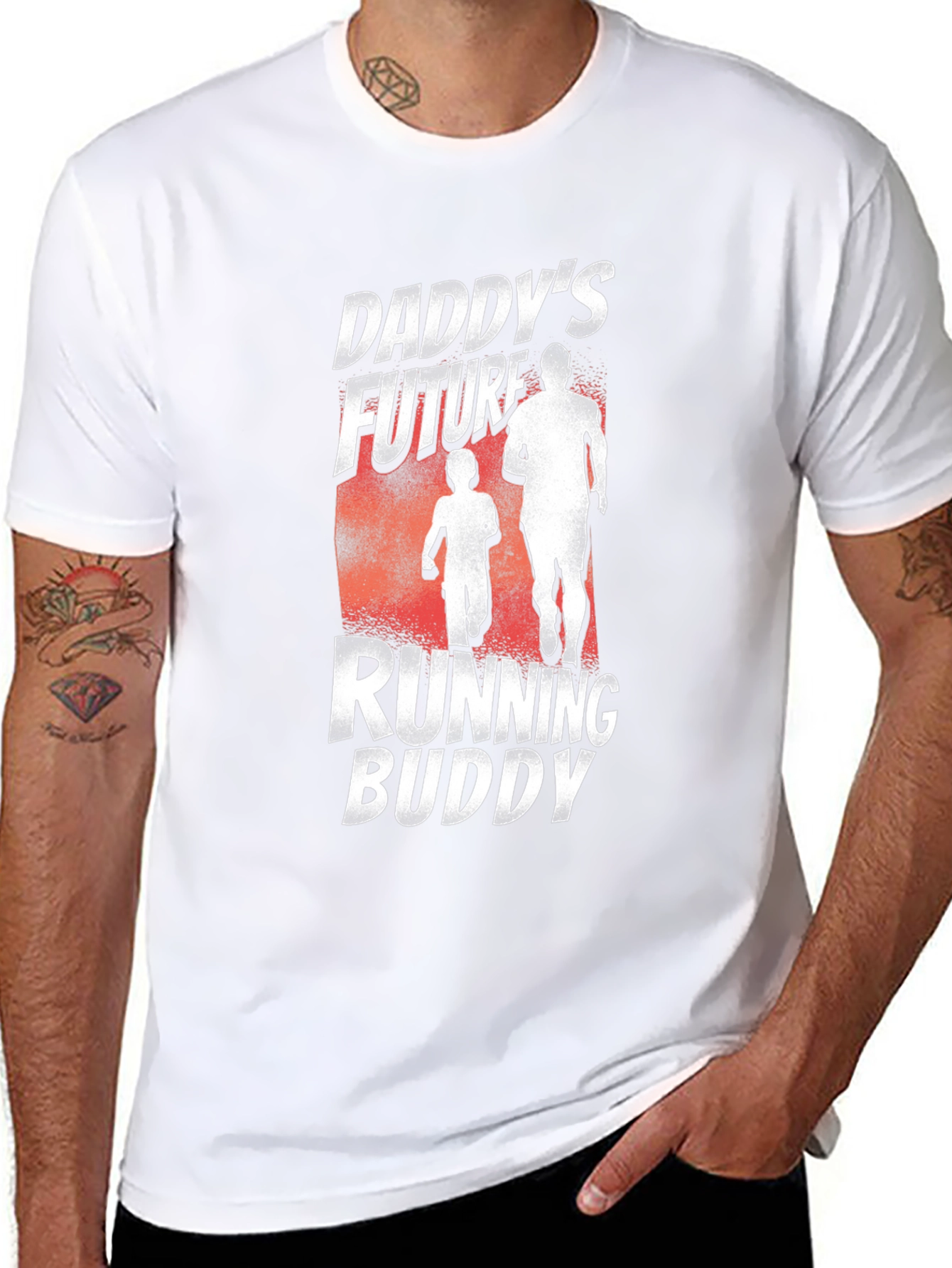 Daddys Future Running Buddy Black Graphic T-Shirt