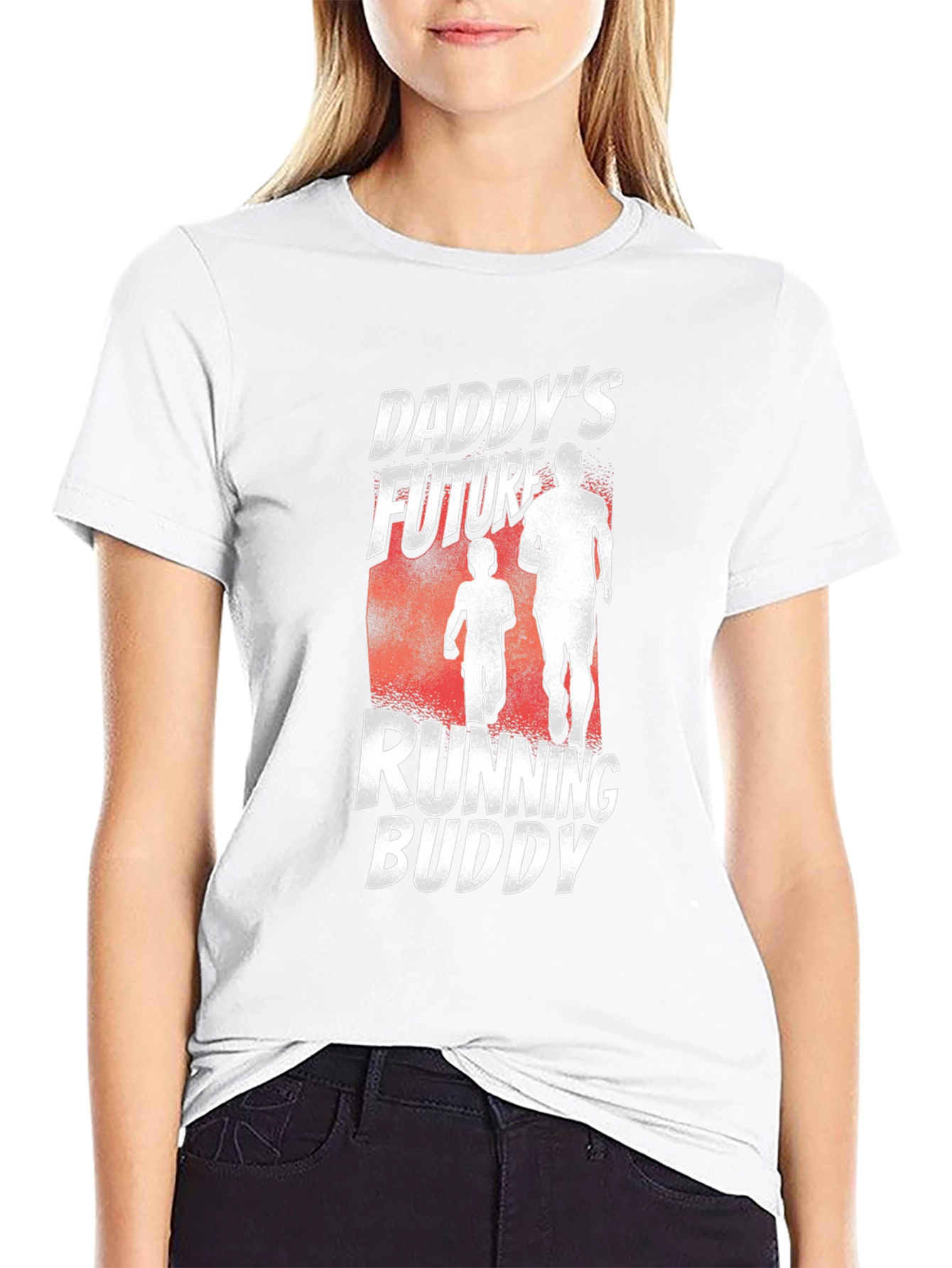 Daddys Future Running Buddy Black Graphic T-Shirt