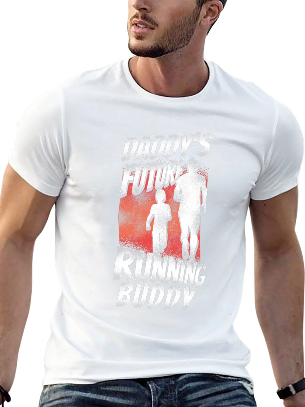 Daddys Future Running Buddy Black Graphic T-Shirt